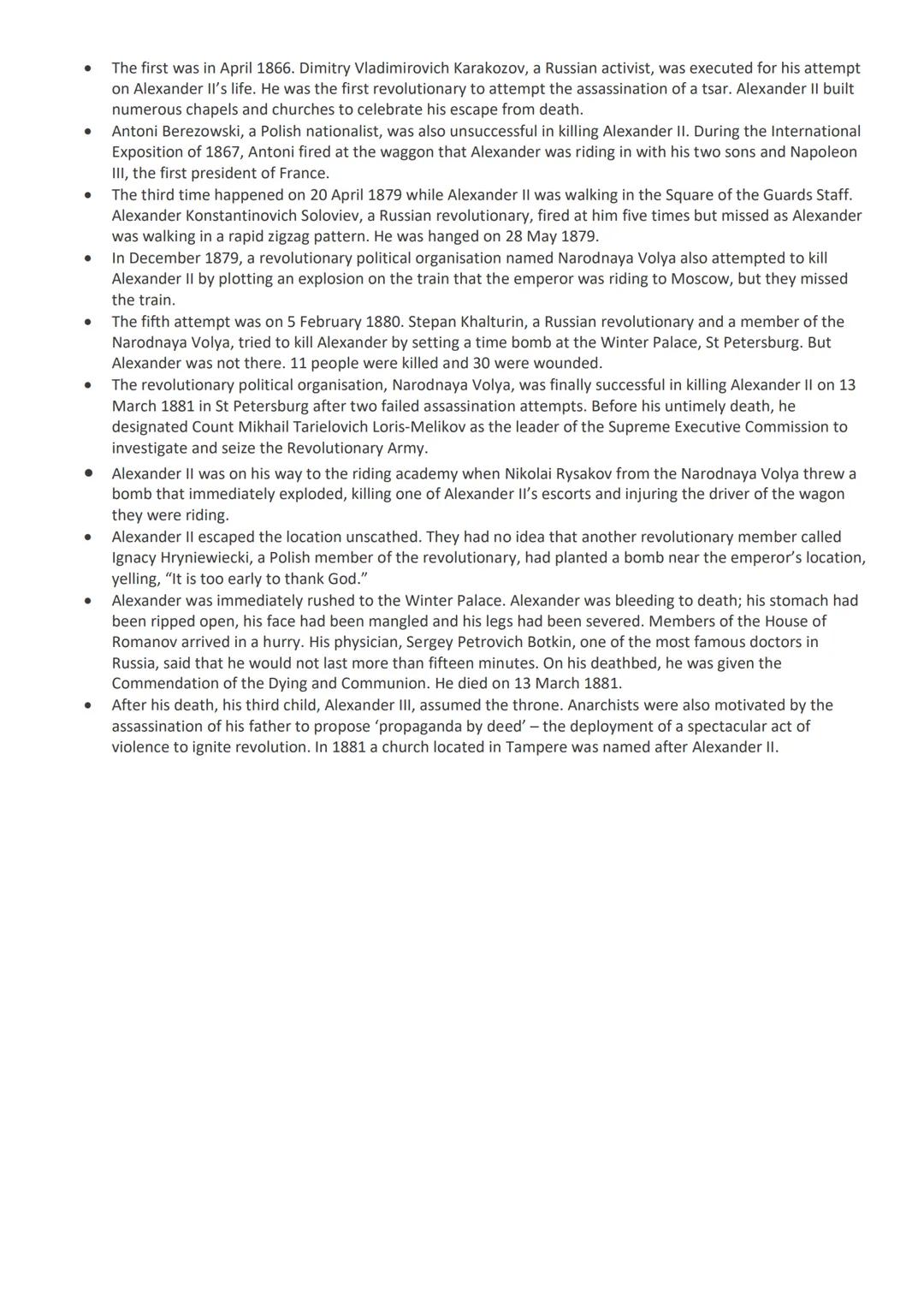 # Alexander II

## Early Life

- Alexander II was the eldest son of Tsar Nicholas I of Russia and Charlotte of Prussia. His uncle, Alexander