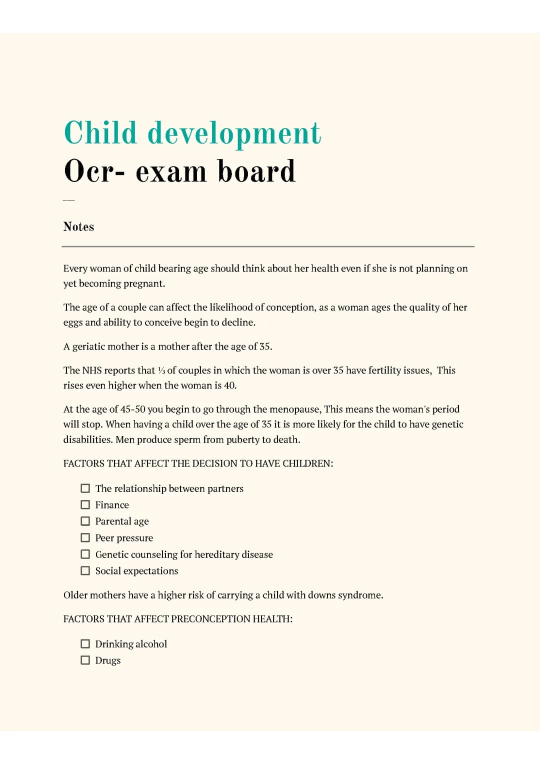 Child development Notes 
