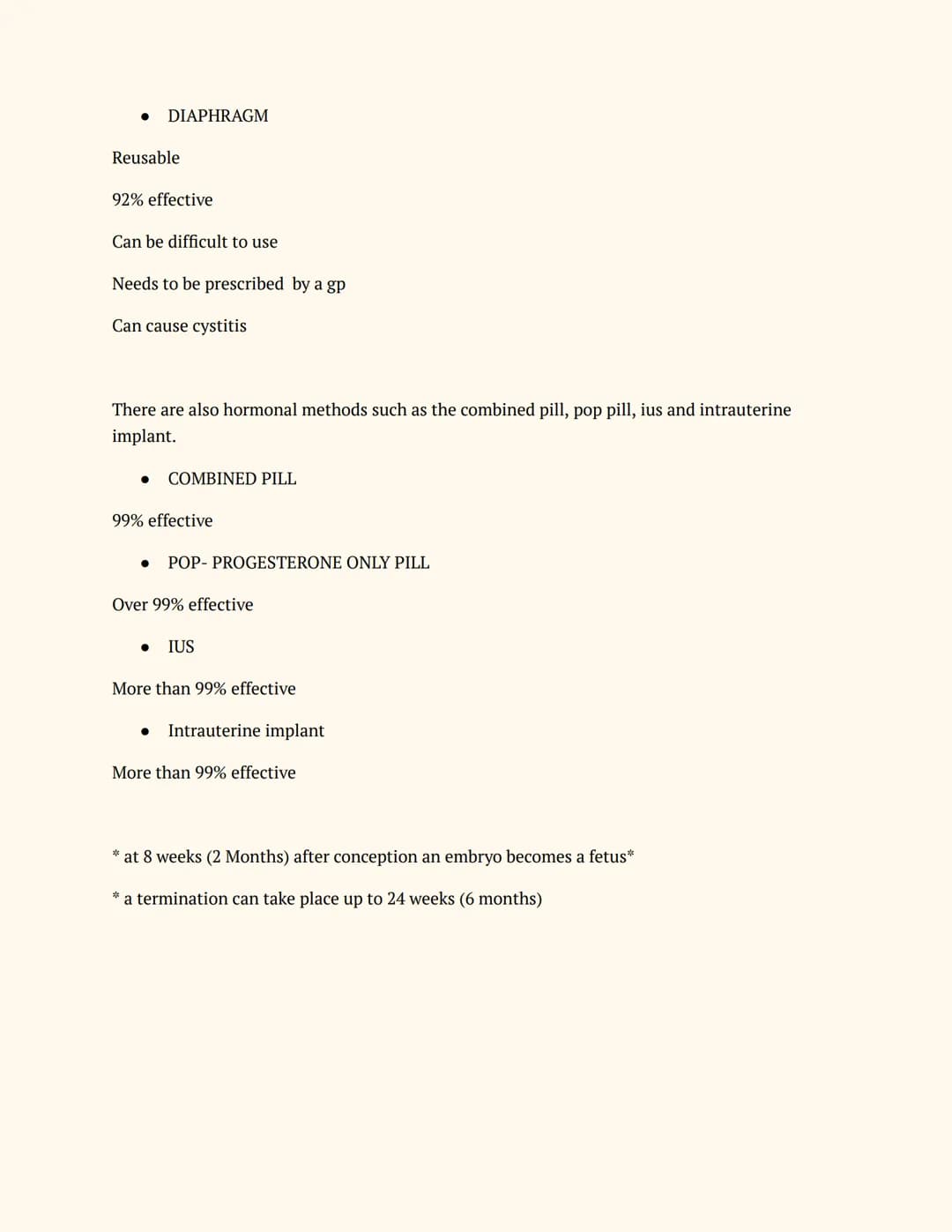 Child development
Ocr exam board
Notes
Every woman of child bearing age should think about her health even if she is not planning on
yet bec