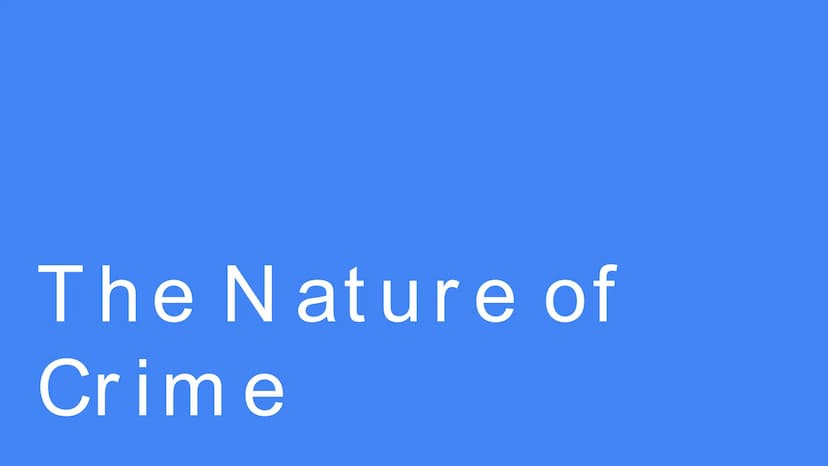 
<h2 id="thenatureofcrime">The Nature of Crime</h2>
<p><strong>What is crime?</strong><br />
Crime is any action that breaks the law of the 