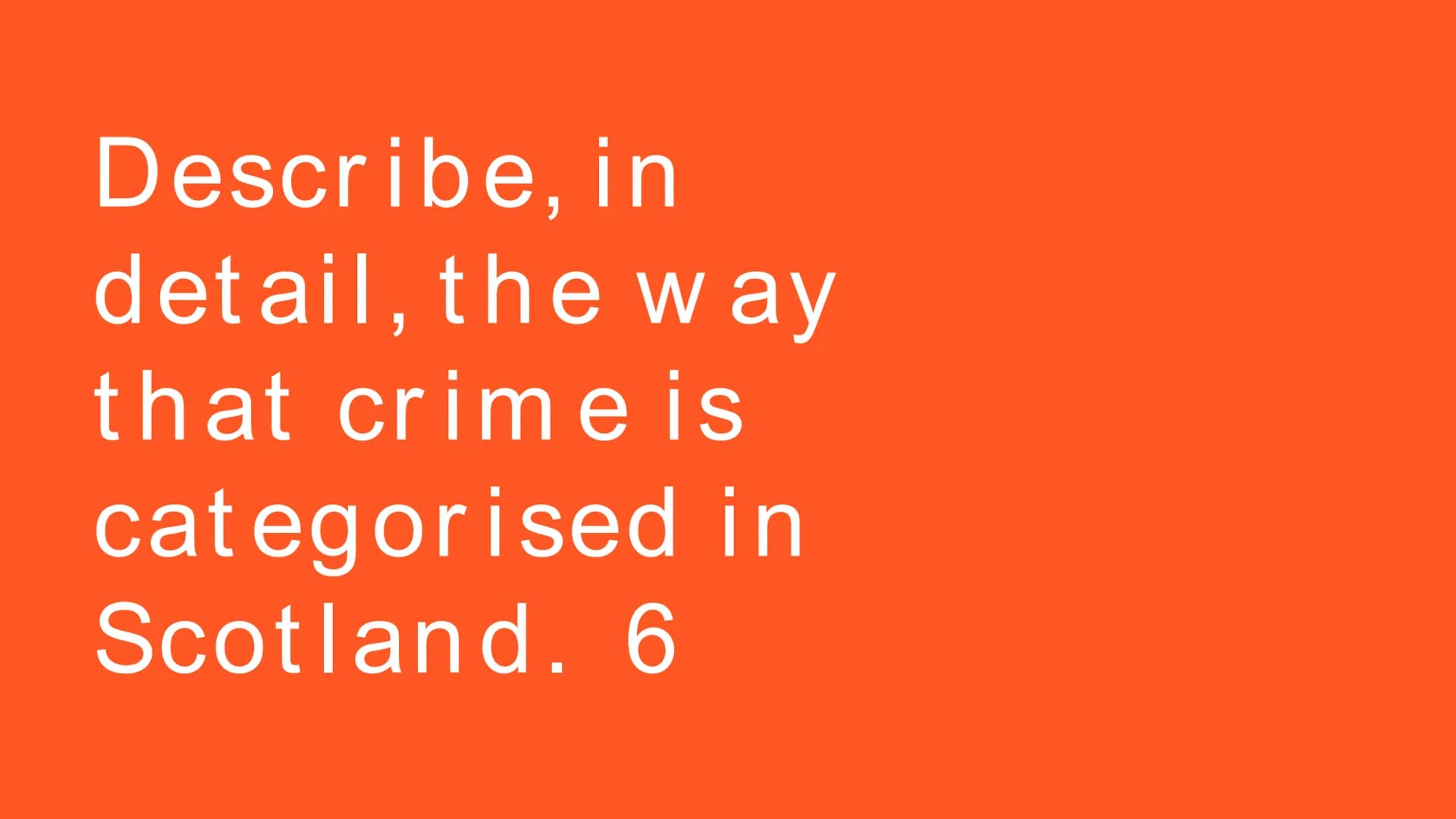 
<h2 id="thenatureofcrime">The Nature of Crime</h2>
<p><strong>What is crime?</strong><br />
Crime is any action that breaks the law of the 