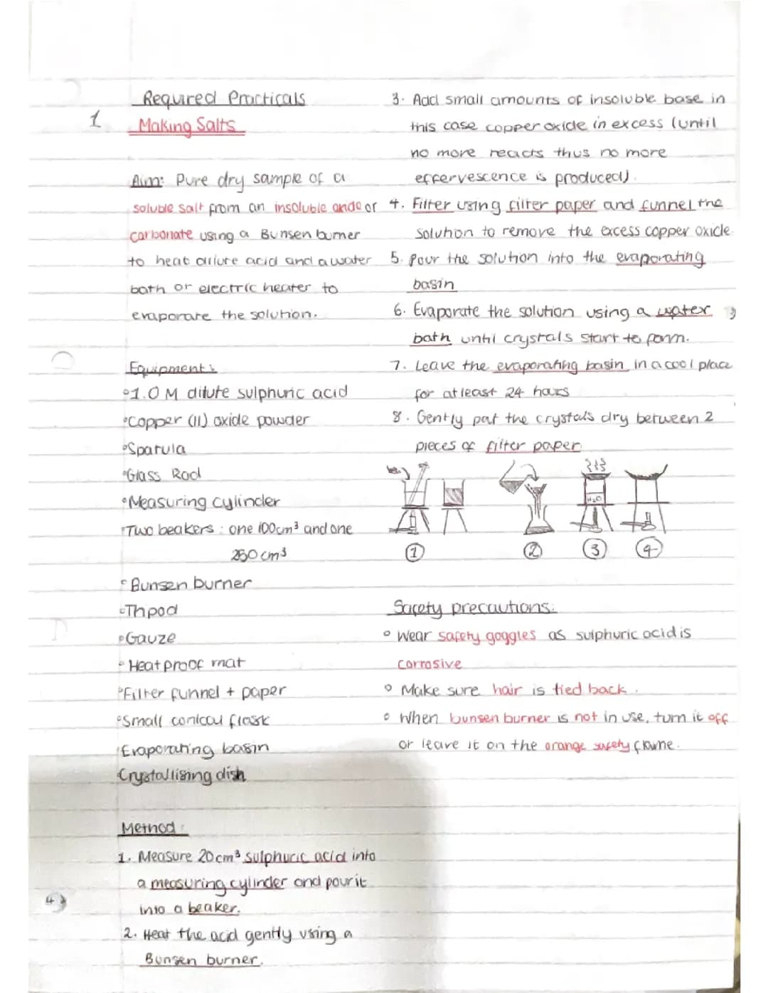 AQA GCSE Chemistry Required Practicals for paper one