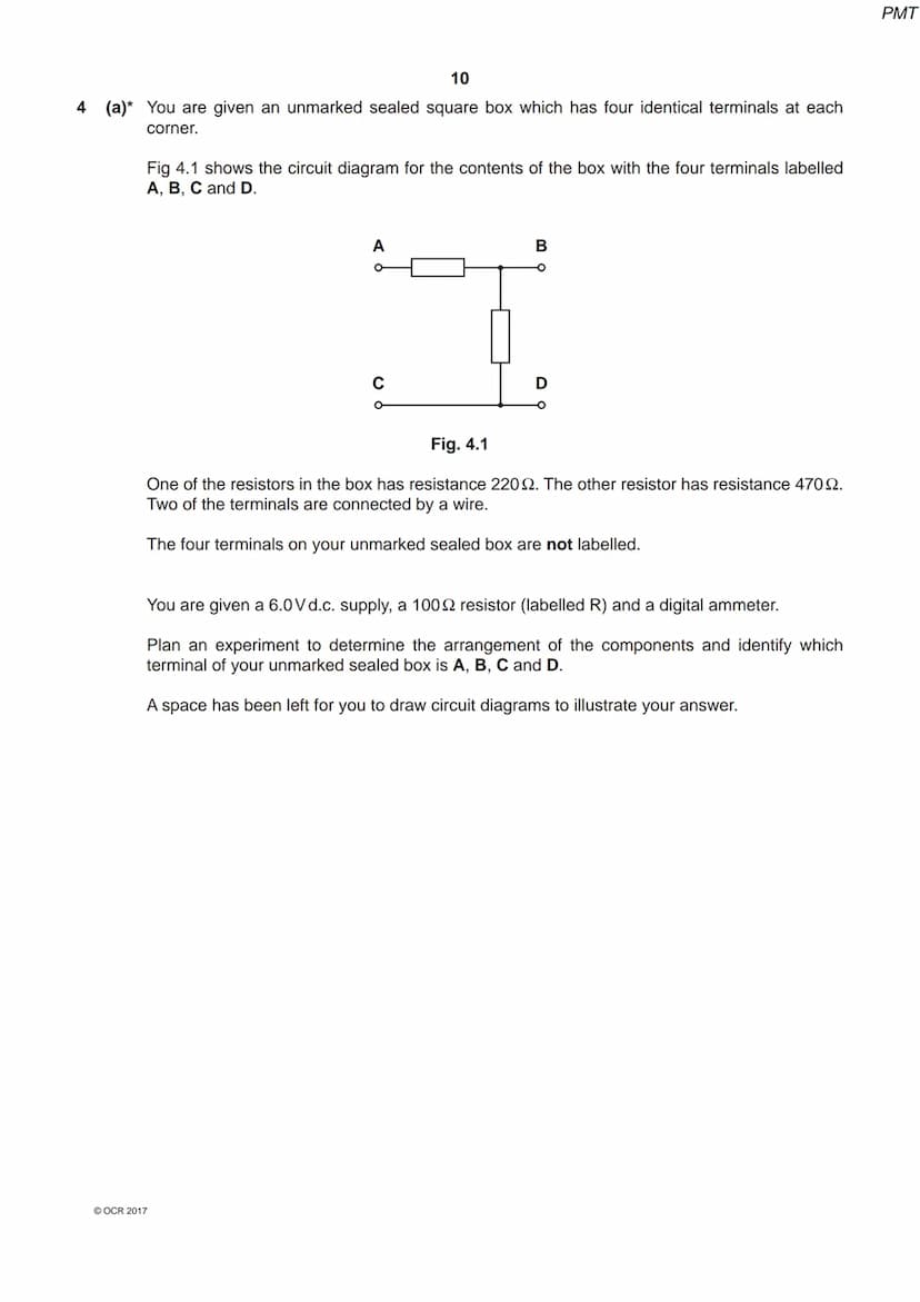 6830 056239
OCR
Oxford Cambridge and RSA
A Level Physics A
H556/03 Unified physics
Thursday 29 June 2017 - Morning
Time allowed: 1 hour 30 m
