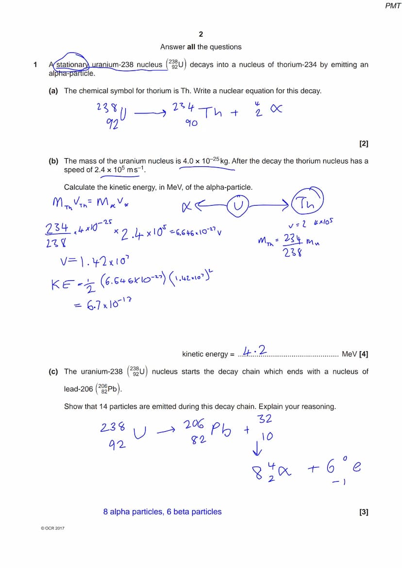 6830 056239
OCR
Oxford Cambridge and RSA
A Level Physics A
H556/03 Unified physics
Thursday 29 June 2017 - Morning
Time allowed: 1 hour 30 m