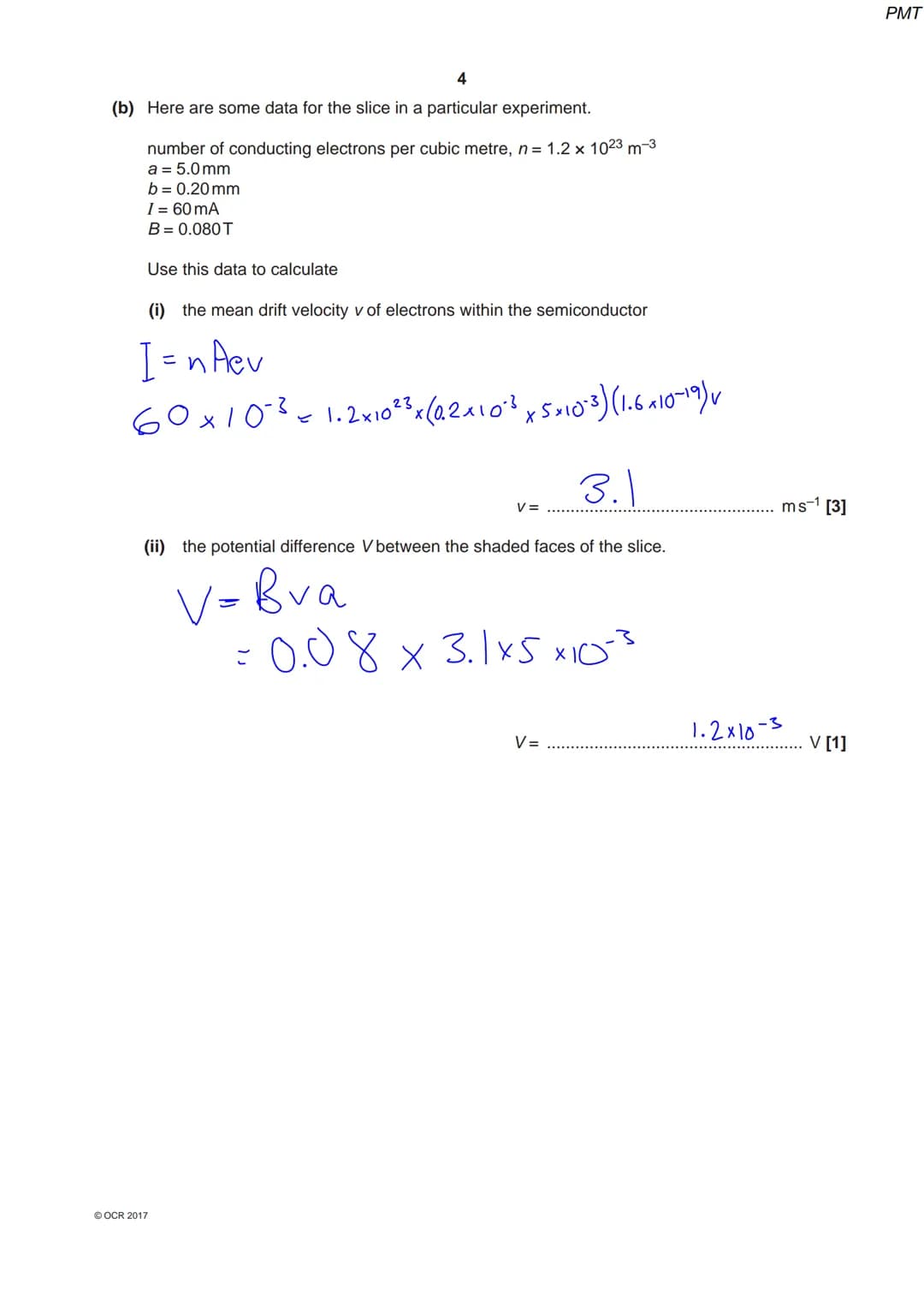 6830 056239
OCR
Oxford Cambridge and RSA
A Level Physics A
H556/03 Unified physics
Thursday 29 June 2017 - Morning
Time allowed: 1 hour 30 m