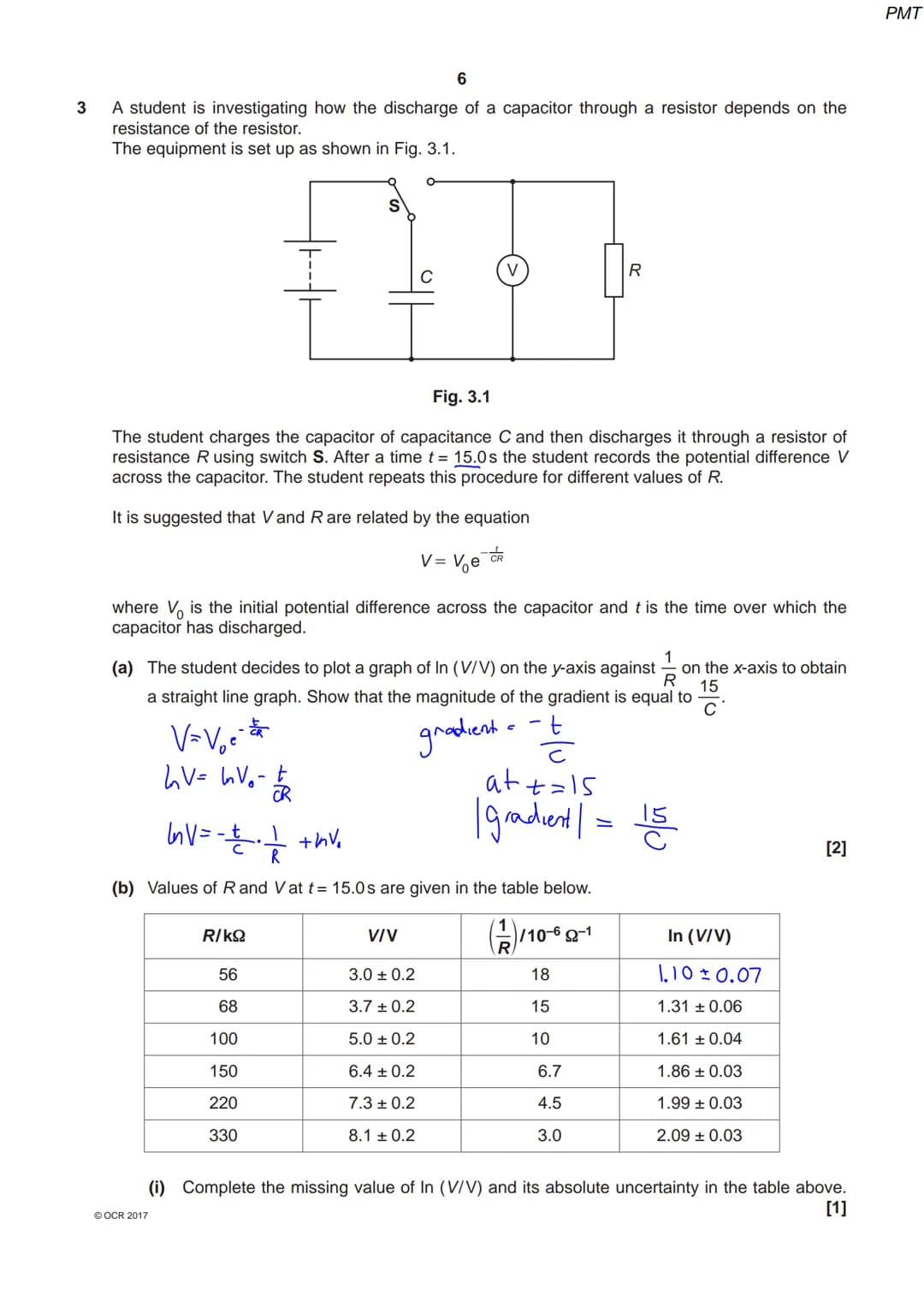 6830 056239
OCR
Oxford Cambridge and RSA
A Level Physics A
H556/03 Unified physics
Thursday 29 June 2017 - Morning
Time allowed: 1 hour 30 m