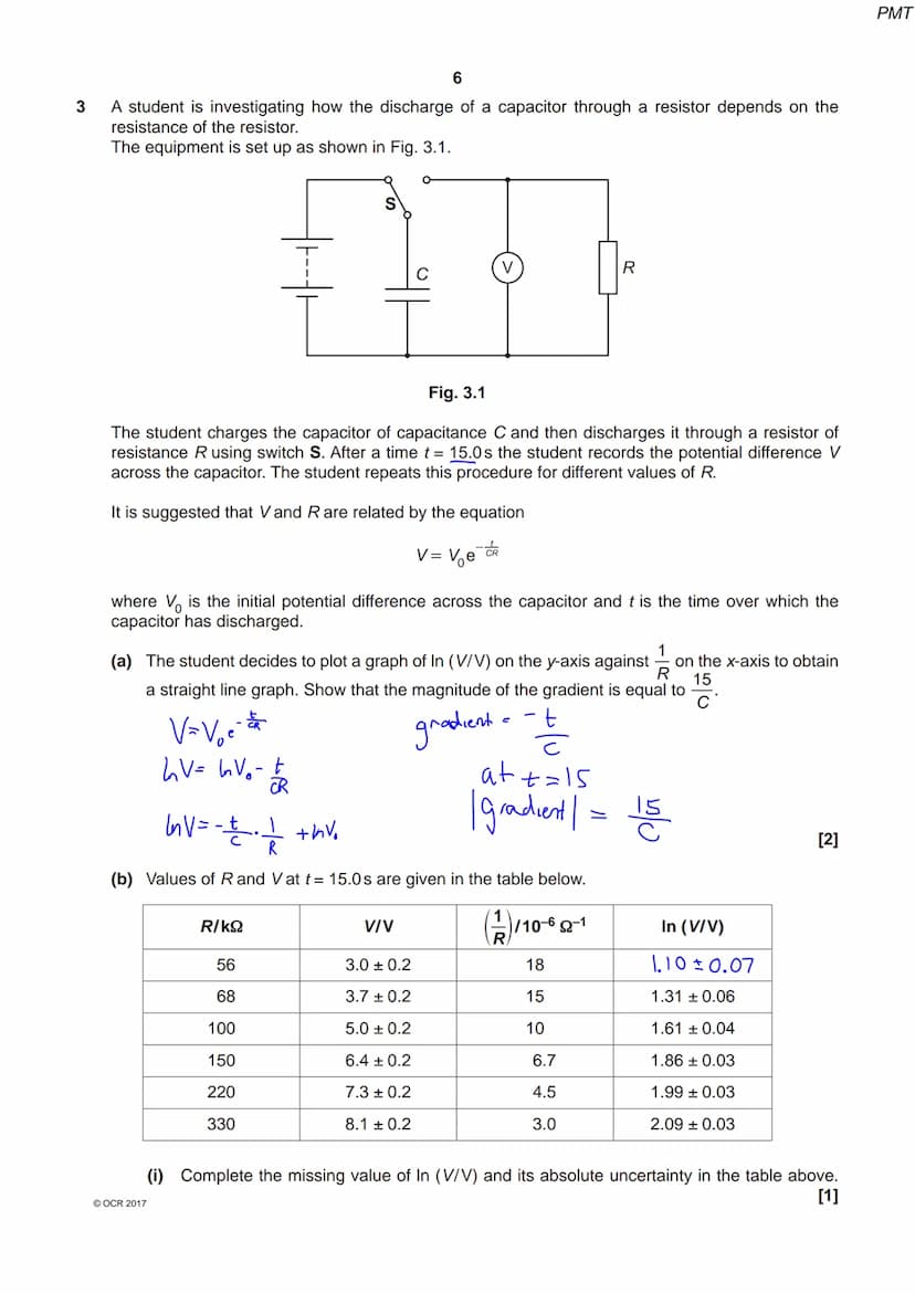 6830 056239
OCR
Oxford Cambridge and RSA
A Level Physics A
H556/03 Unified physics
Thursday 29 June 2017 - Morning
Time allowed: 1 hour 30 m