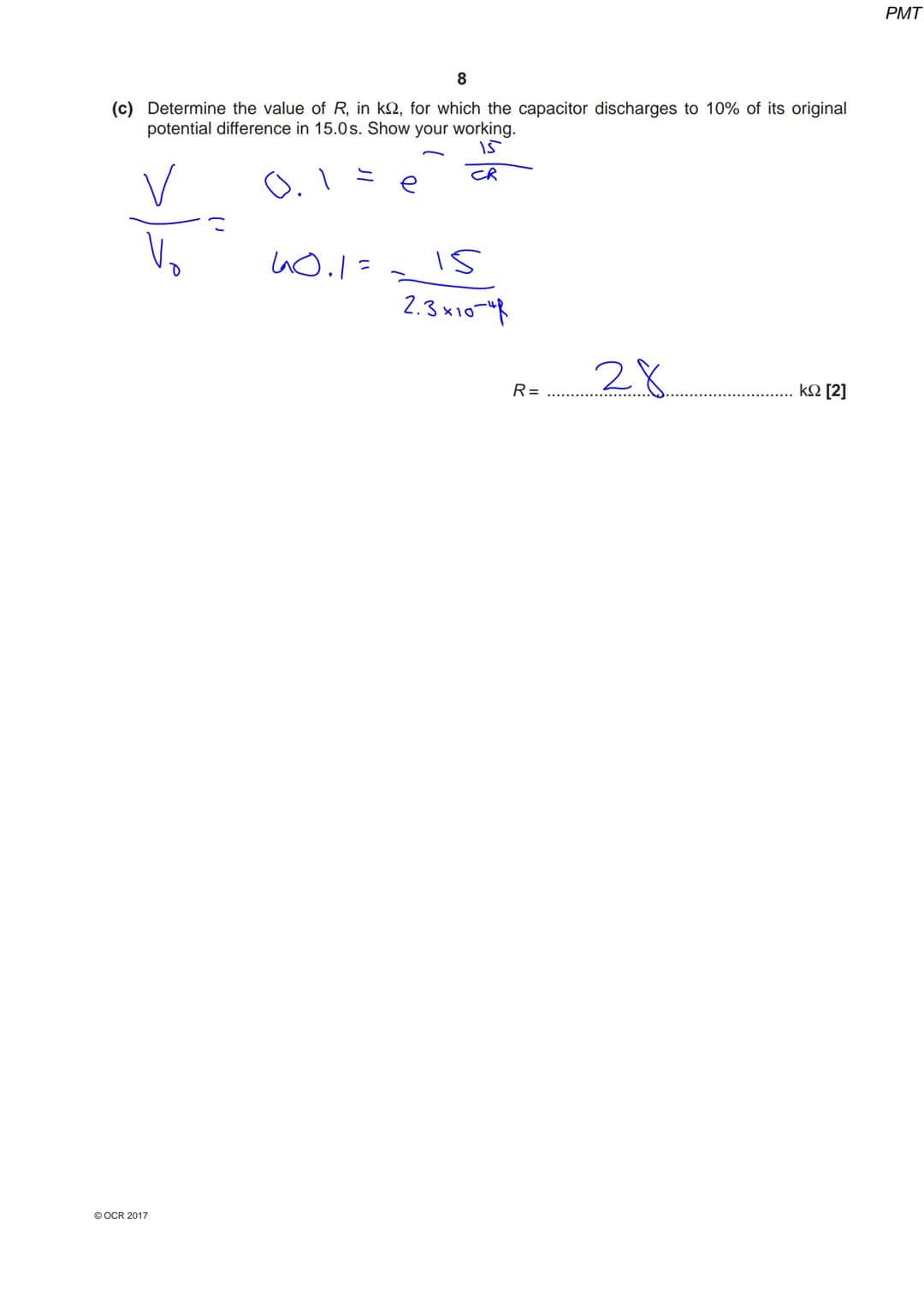 6830 056239
OCR
Oxford Cambridge and RSA
A Level Physics A
H556/03 Unified physics
Thursday 29 June 2017 - Morning
Time allowed: 1 hour 30 m