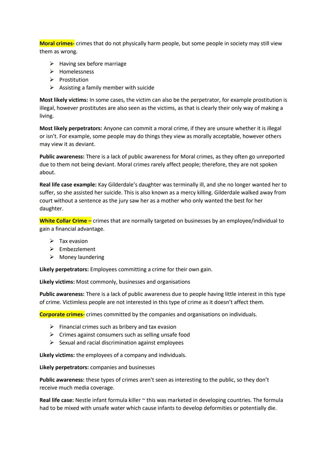 Types of crime
Technological - electrically conducted crimes based around technology and the internet.
➤ Hacking
Cyberbullying
➤ Fraud
Sprea
