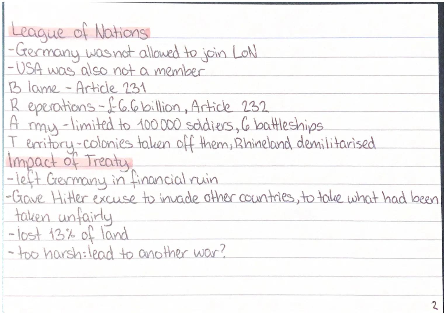 Conflict + tension
-Paris Peace Conference (1919): Britain, France + USA meet to
discuss the terms of Treaty of Versailles.
George Clemencea