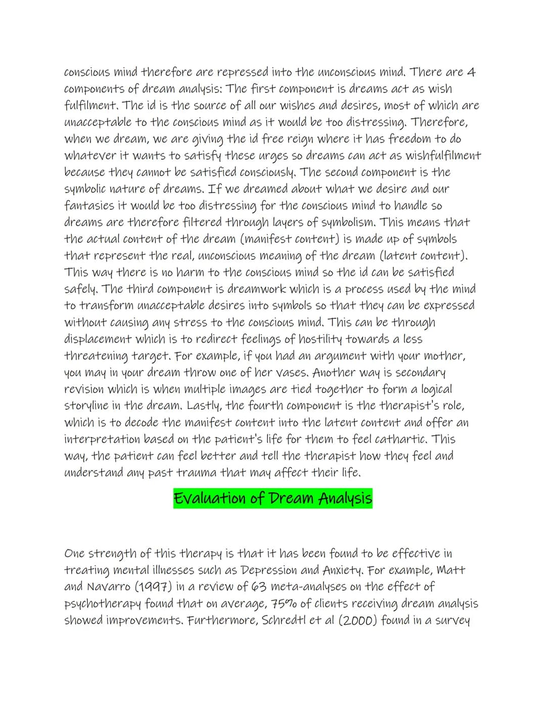 Psychodynamic Approach: assumptions, therapy, evaluation and
Bowlby (evaluation)
Assumption 1- Tripartite personality
Freud believed the adu