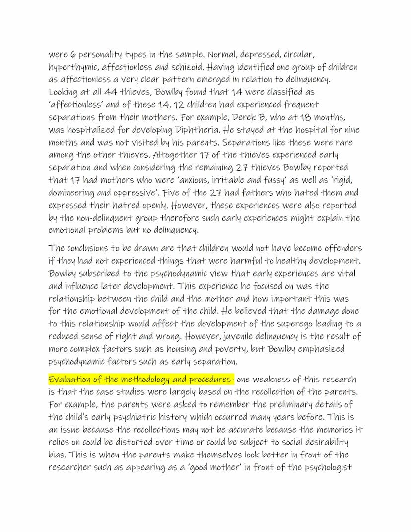 Psychodynamic Approach: assumptions, therapy, evaluation and
Bowlby (evaluation)
Assumption 1- Tripartite personality
Freud believed the adu