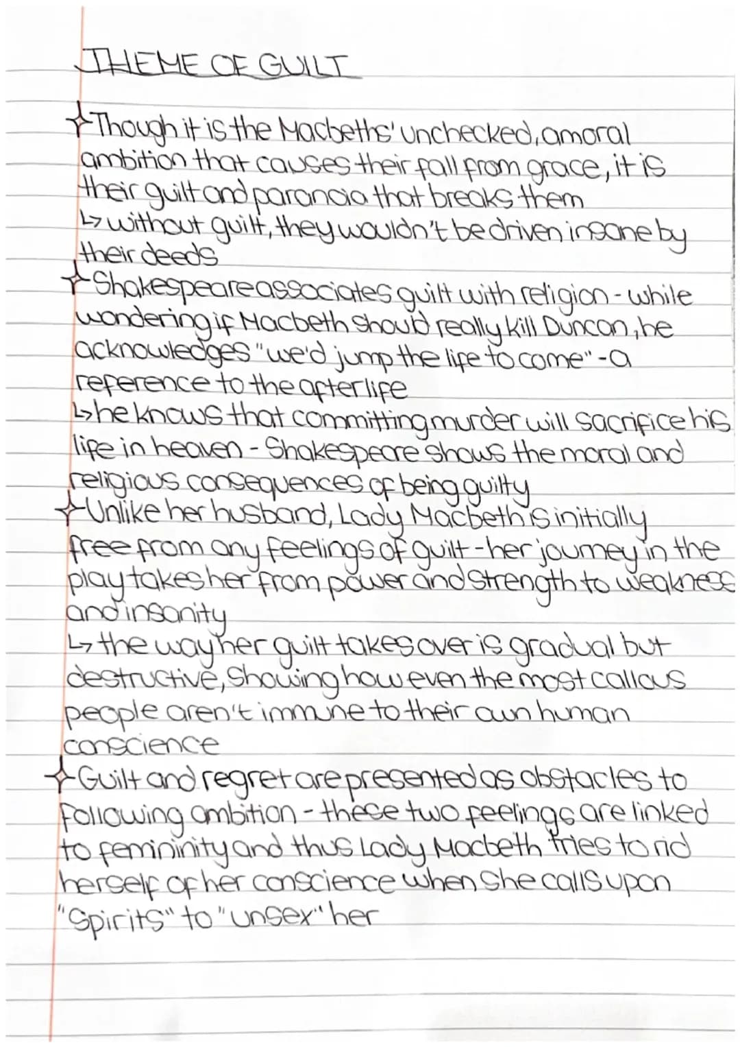 Theme of guilt in Macbeth - grade 9 analysis