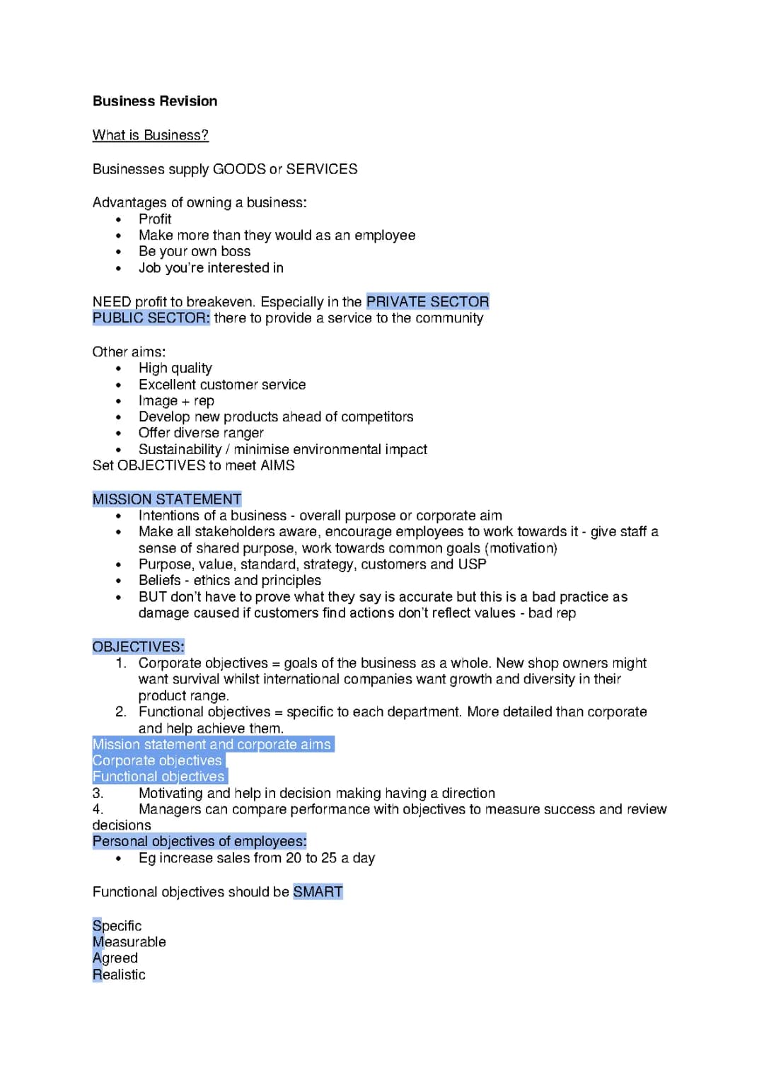 What Are Business Objectives? (Unit 1) BUSINESS STUDIES A-Level (AQA)