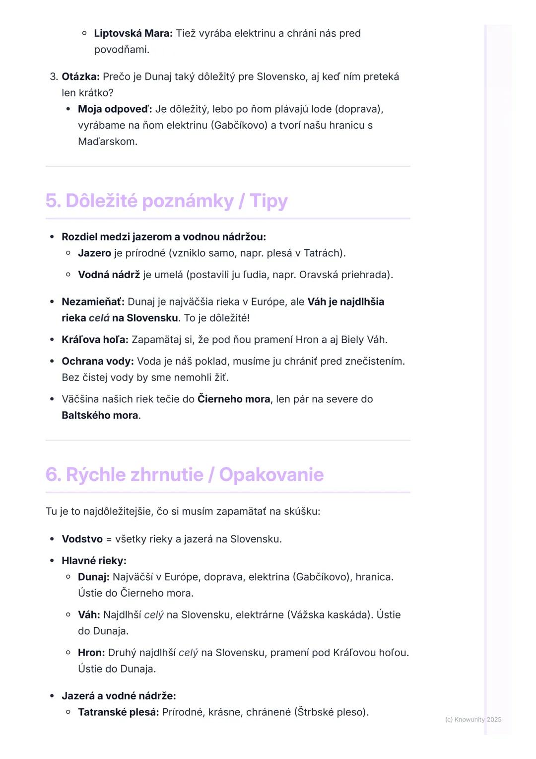 # Vodstvo Slovenska

1. Prehľad vodstva Slovenska

Vodstvo Slovenska sú všetky rieky, jazerá a iné vodné plochy, ktoré máme u
nás doma. Je t