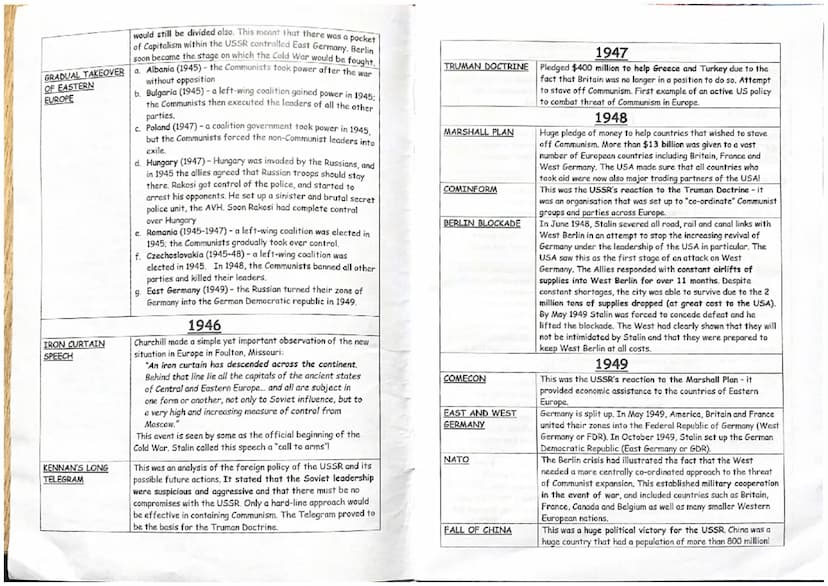 Wiktoria Chrisciel
Cold War Revision Timeline
1945
YALTA CONFERENCE The "Big Three" met to sort out what would happen to Europe
after the en