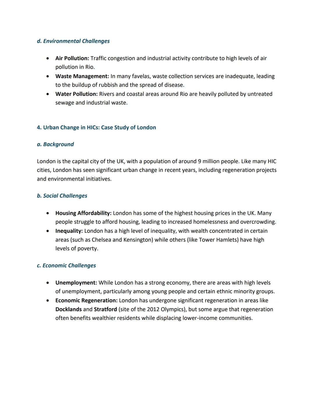 Urban Issues and Challenges - GCSE Geography
Urban areas are growing rapidly across the world, particularly in low-income and newly
emerging