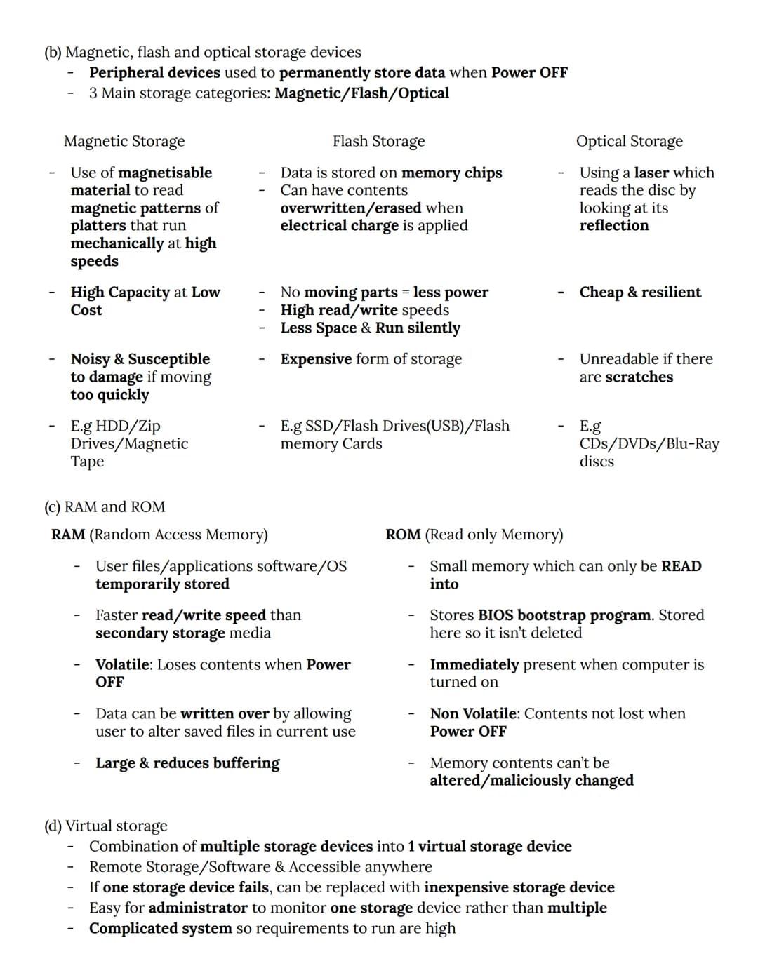 OCR A-Level Computer Science Spec Notes
1.1 The characteristics of contemporary processors, input, output and storage
devices - Summarized
1