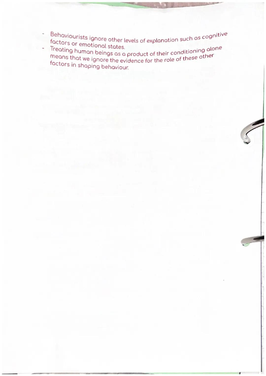 # The Behaviourist Approach

Classical conditioning

Pavlov:
- Classical conditioning
- Stimulus response
- Used dogs
- Created an associati