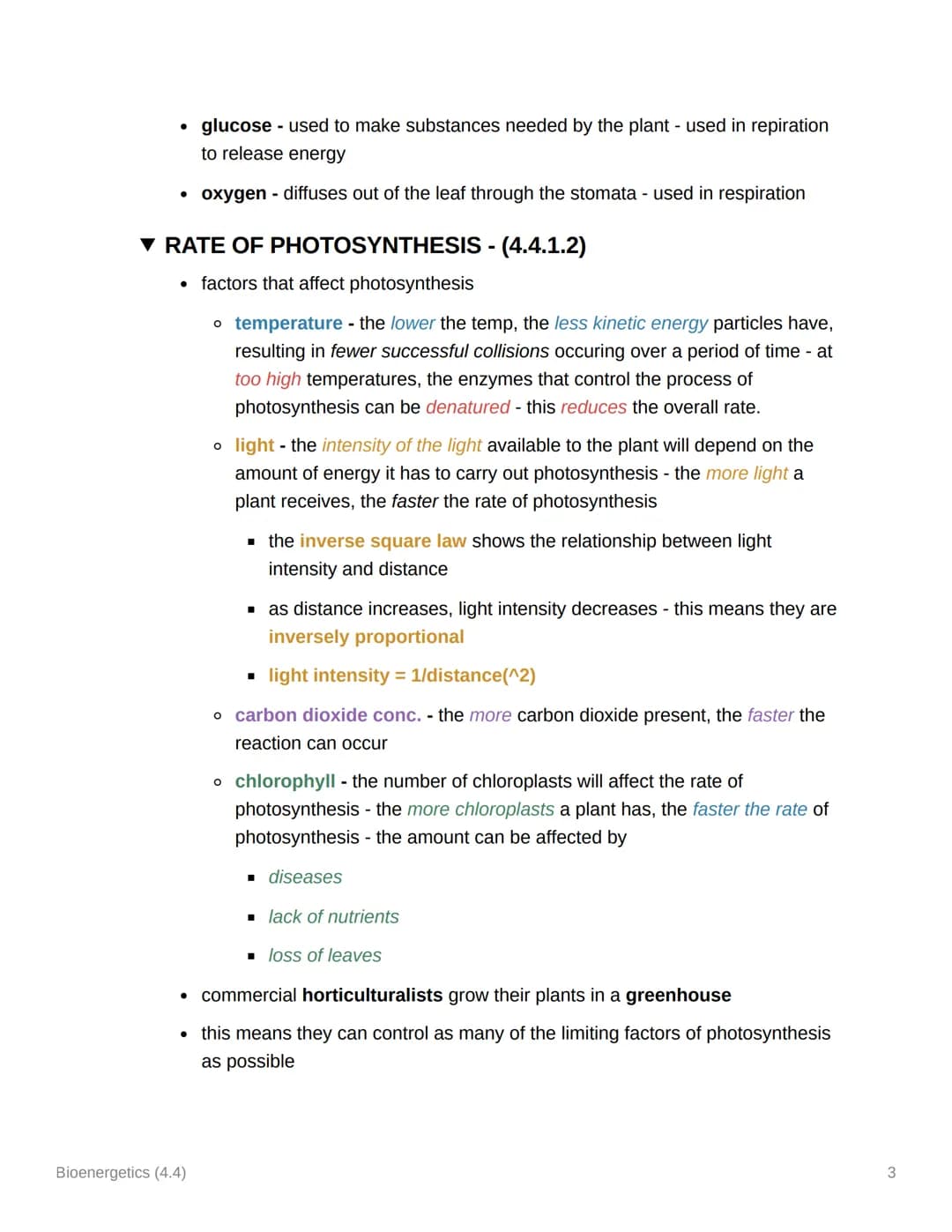 Bioenergetics (4.4)
TOPIC 4 AQA GCSE BIOLOGY
▼ KEY TERMS
• Aerobic respiration - A form of respiration that uses oxygen to release energy
fr