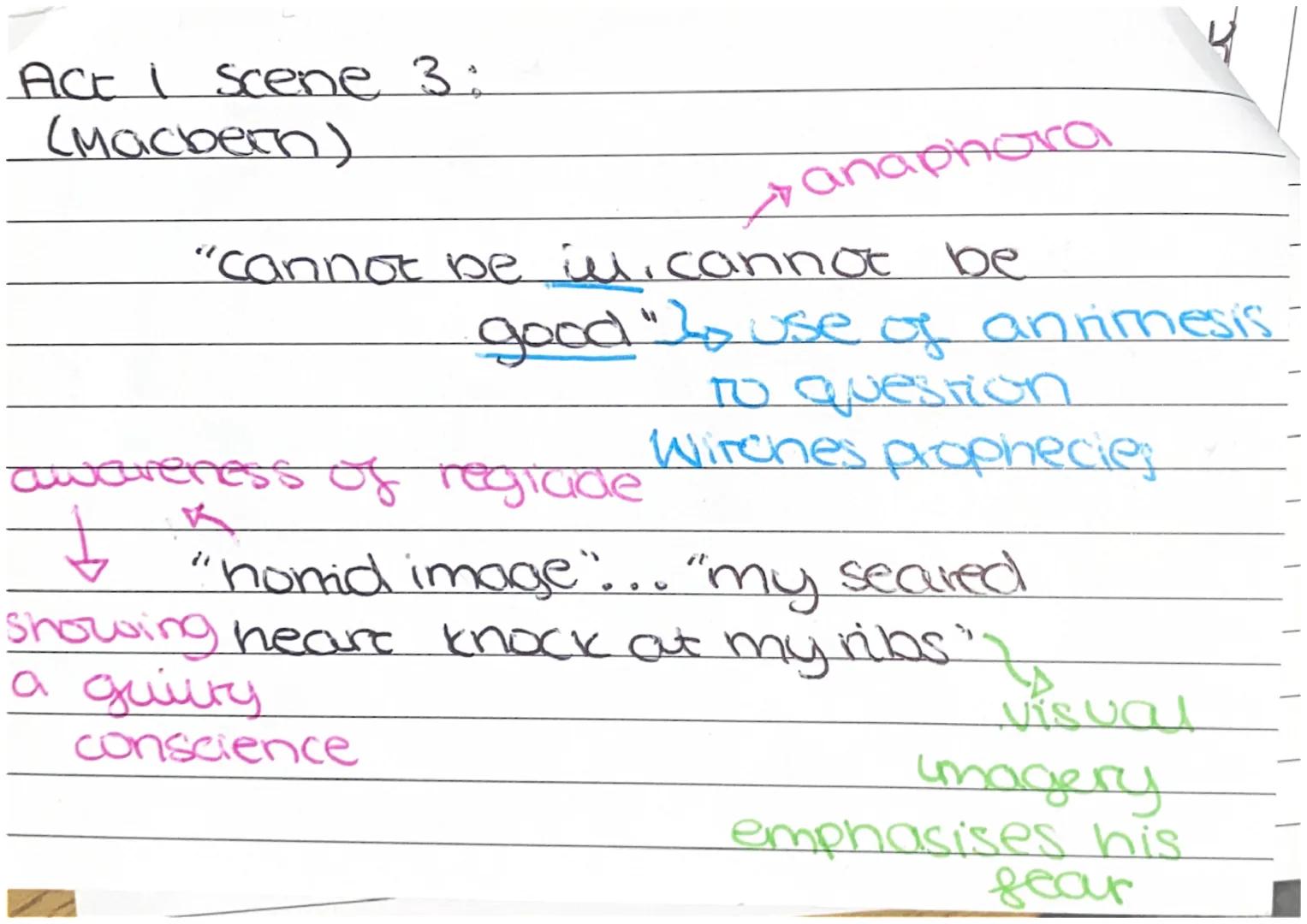 Act I scene 2:
(captain)
embedded information
to highlight importance
gragmented
OR "For brave Macbeth "Owen
he deserves that name="
L
+ lea