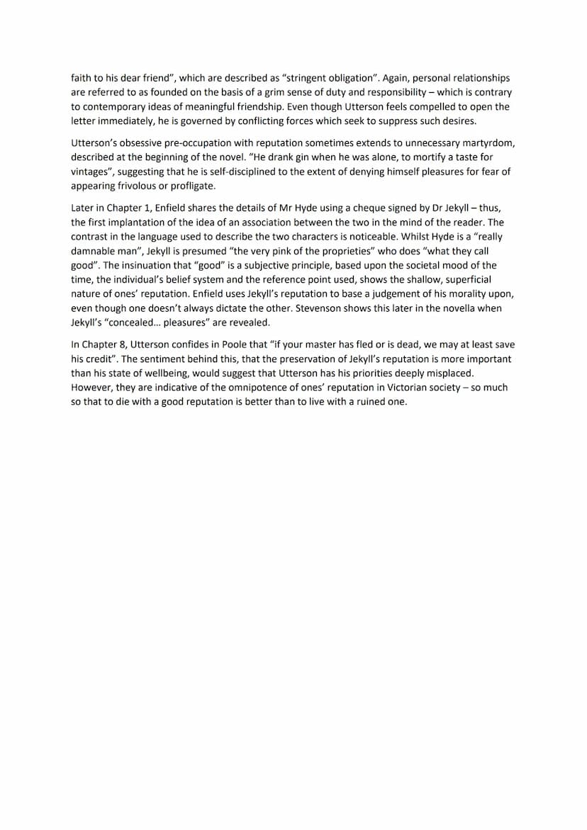Jekyll and Hyde Practice Essay
Write about Reputation and how it is presented in the novel
Robert Louis Stevenson wrote 'The Strange Case of