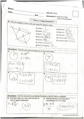 Know Parts of a circle, area & circumference  thumbnail