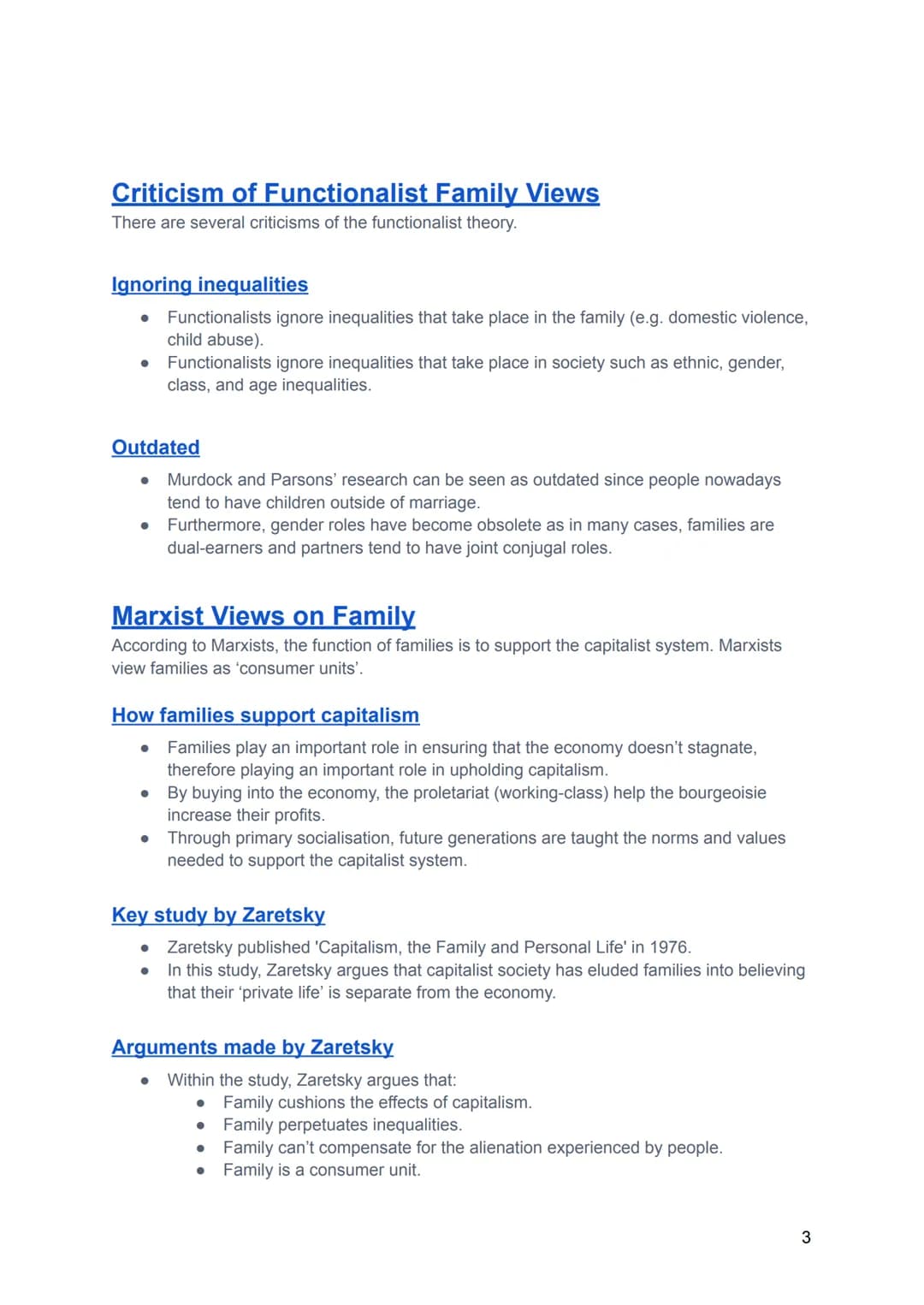 Sociology Families
2.1 Functions of Families Page 2
Functionalist Views on Family
Marxist Views on Family
Feminist Views on Family
2.2 Famil