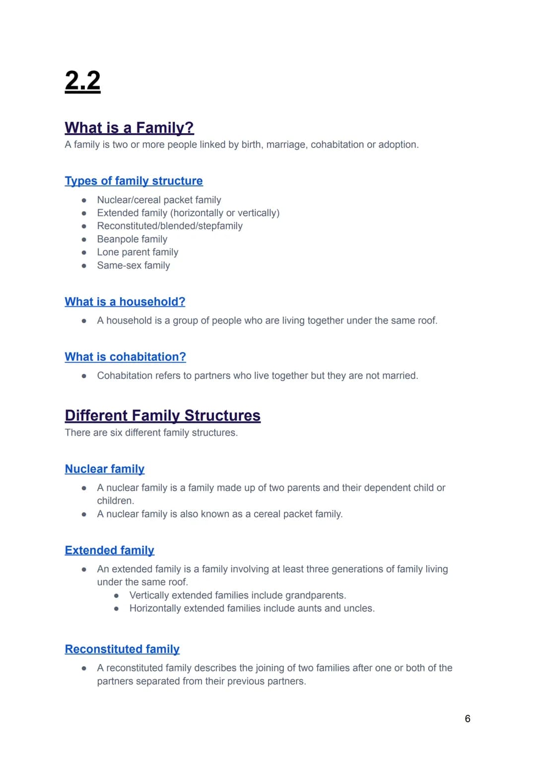 Sociology Families
2.1 Functions of Families Page 2
Functionalist Views on Family
Marxist Views on Family
Feminist Views on Family
2.2 Famil