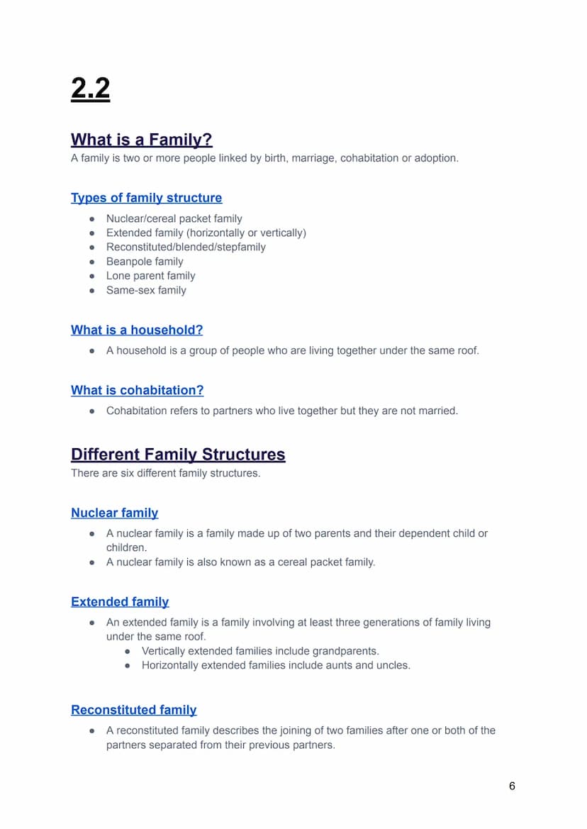 Sociology Families
2.1 Functions of Families Page 2
Functionalist Views on Family
Marxist Views on Family
Feminist Views on Family
2.2 Famil
