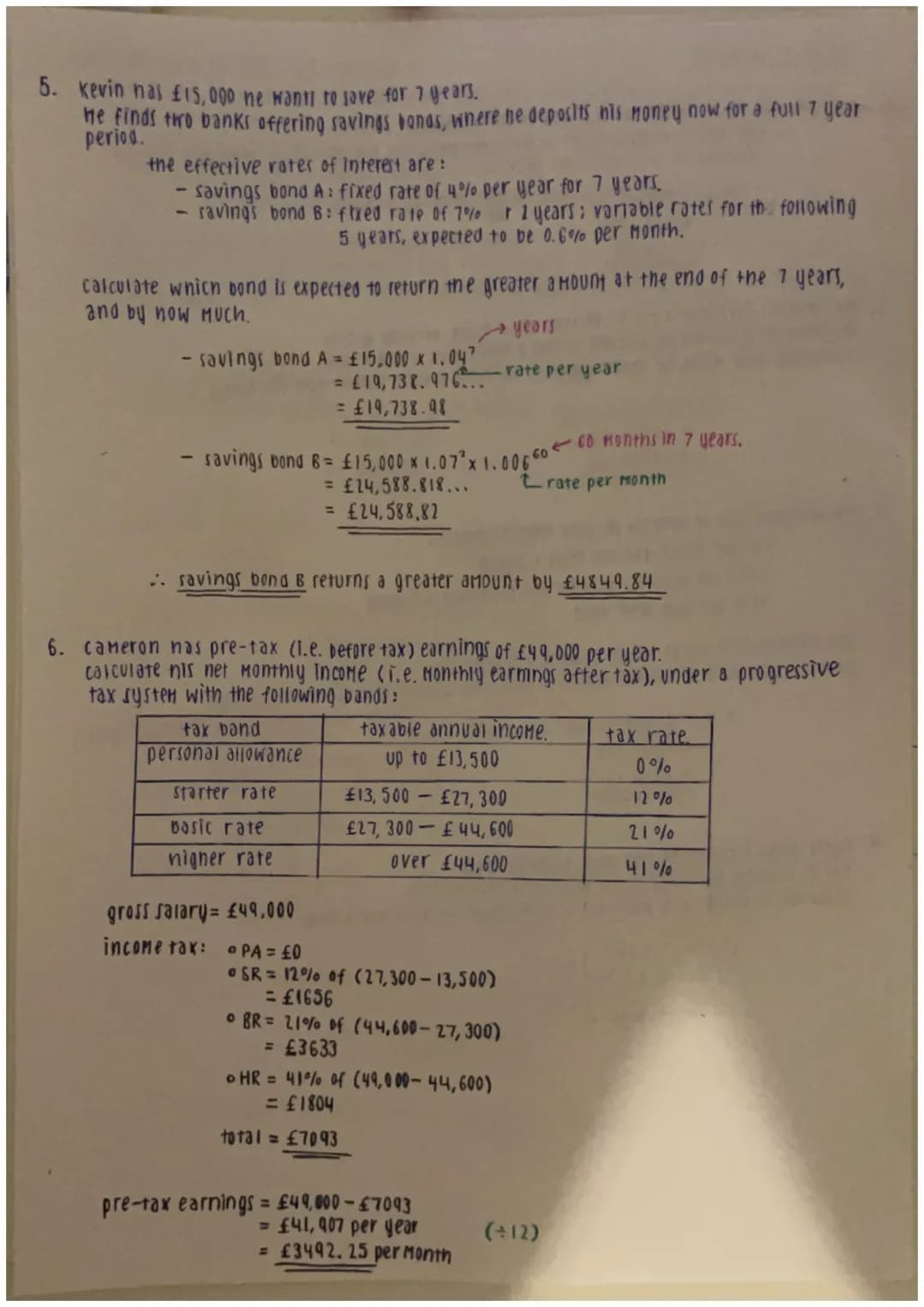 finance homework
1. calculate the accumulation or the end of the following period:
you invert £1000 into an Investment bond for 5 years at a