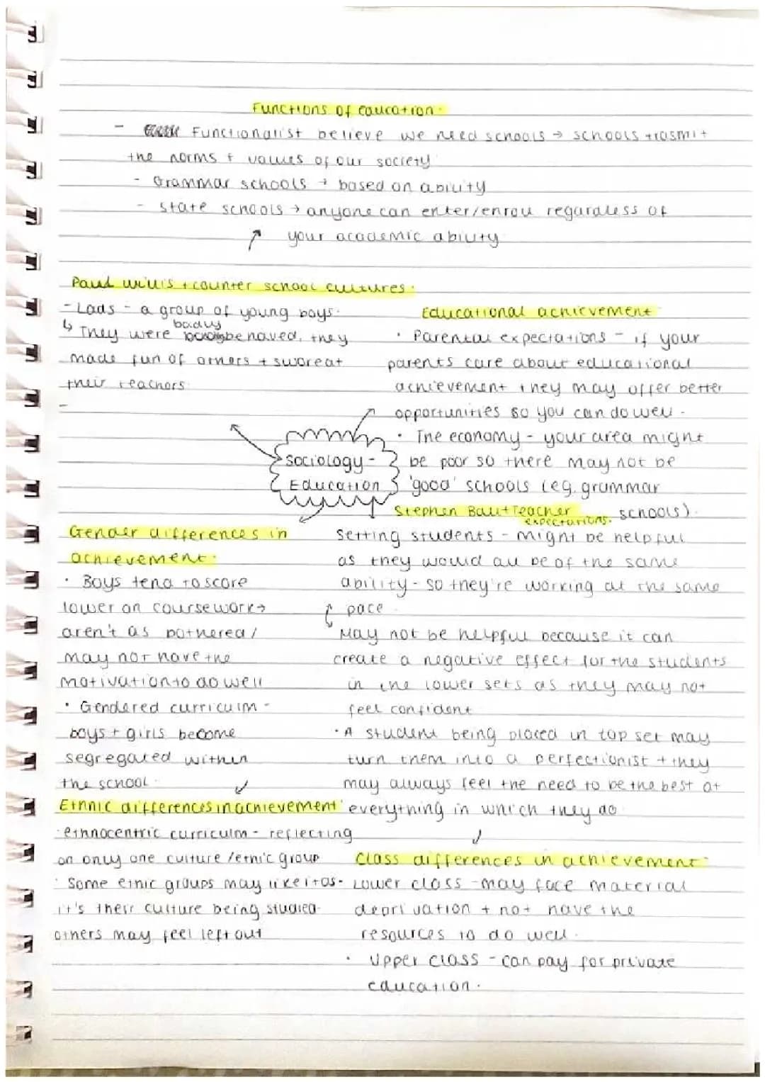 Sociology - Education 