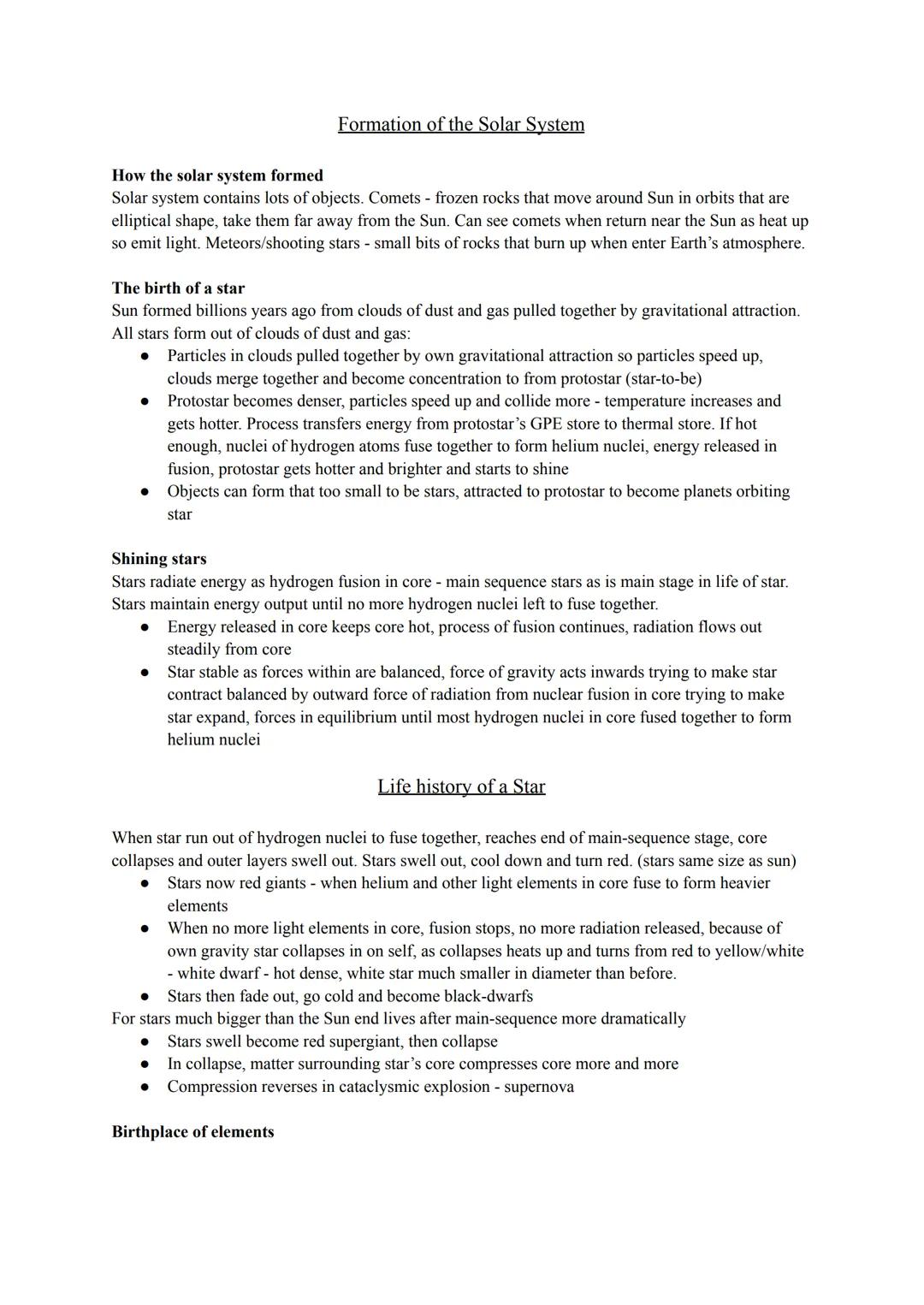 P16 -
Space Formation of the Solar System
How the solar system formed
Solar system contains lots of objects. Comets - frozen rocks that move