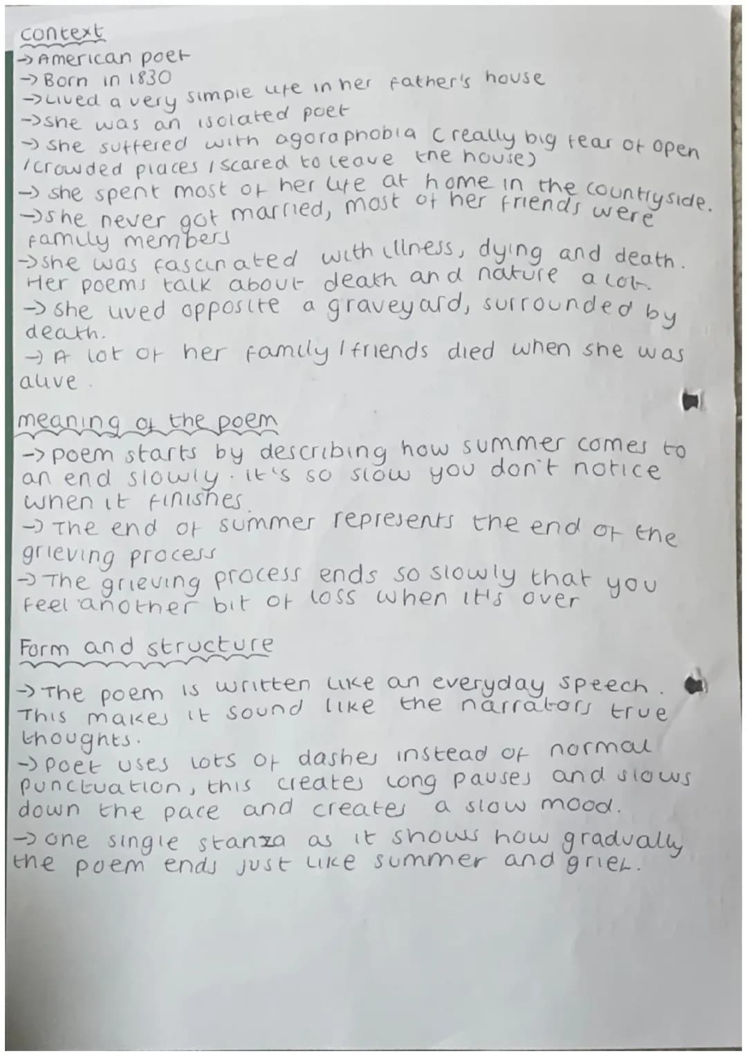 WJEC Edugas GCSE Poetry Anthology
NOUN - symbolises all the best things about
it. summer juxtaposes grier. Highughts
her depression.
imperce