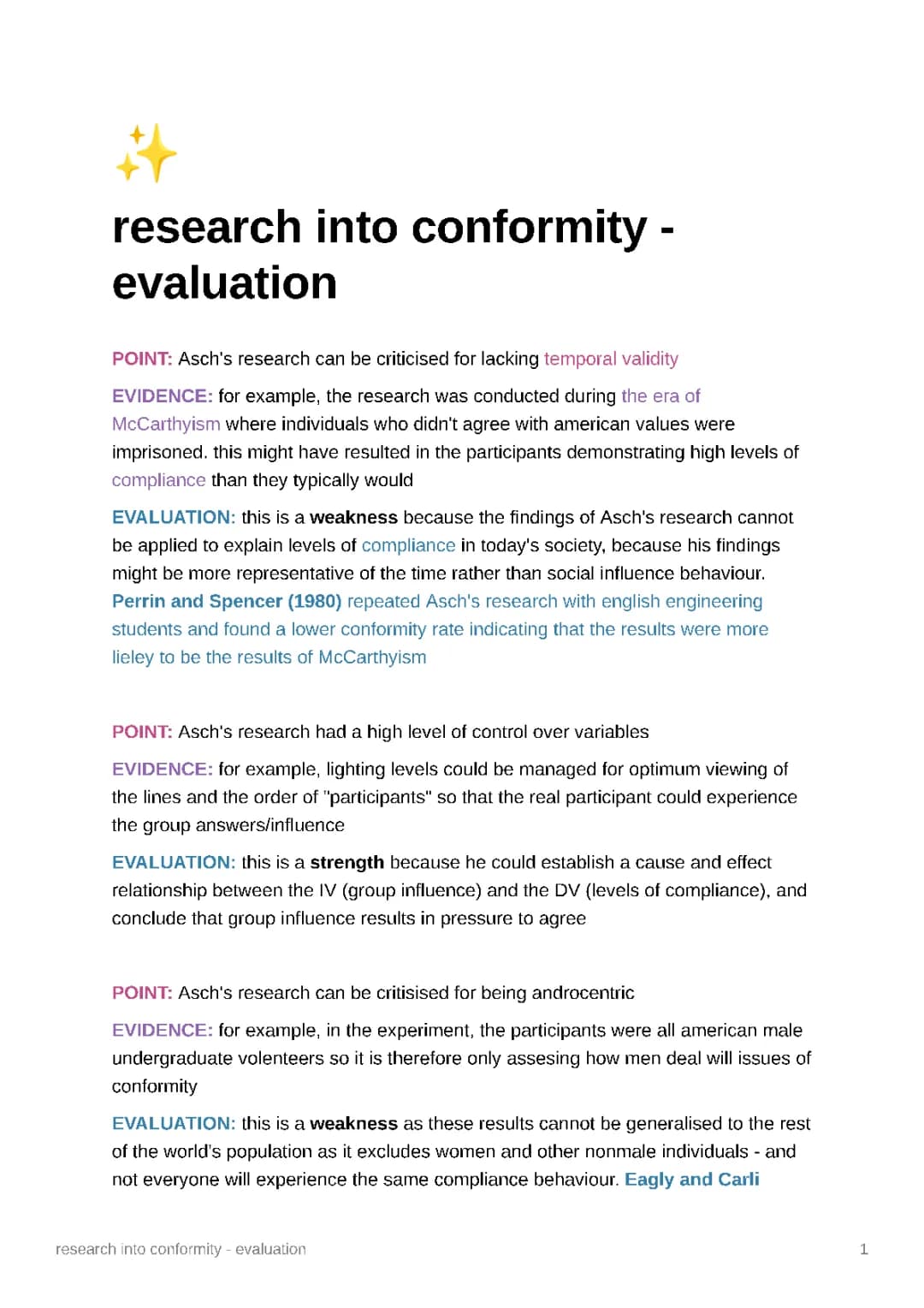 research into conformity - AO3