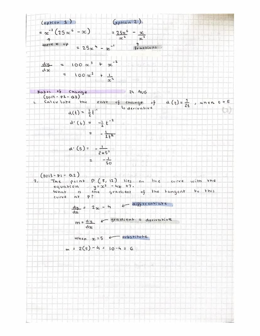 Differentiation
a.
Ay
4x
↑
gradient
b.
C
2
y =
a.
dy
dx
ද
y = x
y = x¹
dy
dx
6
=
f (x ) = 1
x4
f(x) = x-4
dy
doc
=
1
Differentiating
v (x) =