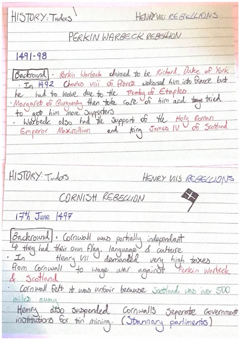 HISTORY: TUDORS
1486
Backround.
HENRY VIIS REBELLIONS
STAFFORDILOVELL REBELLION
HISTORY: Tudors
7
The Stafford Brothers
Francis Lovell and
w