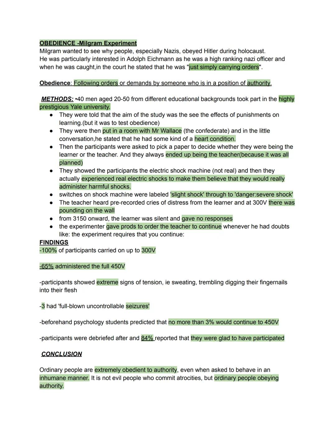 OBEDIENCE -Milgram Experiment

Milgram wanted to see why people, especially Nazis, obeyed Hitler during holocaust.
He was particularly inter