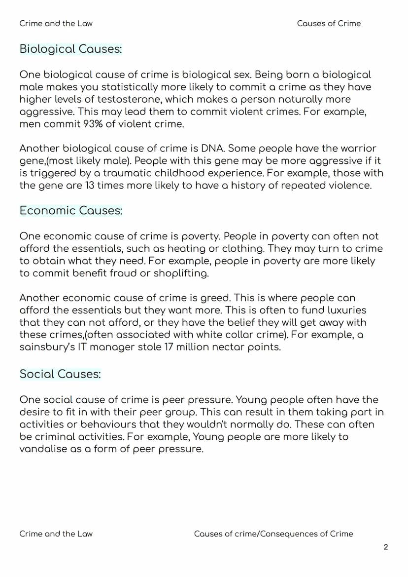 Nat 5 Modern Studies
Revision Booklet
Unit 1- Crime and the Law:
• Causes of Crime
Consequences of Crime
• Where, When and Who
• The Police
