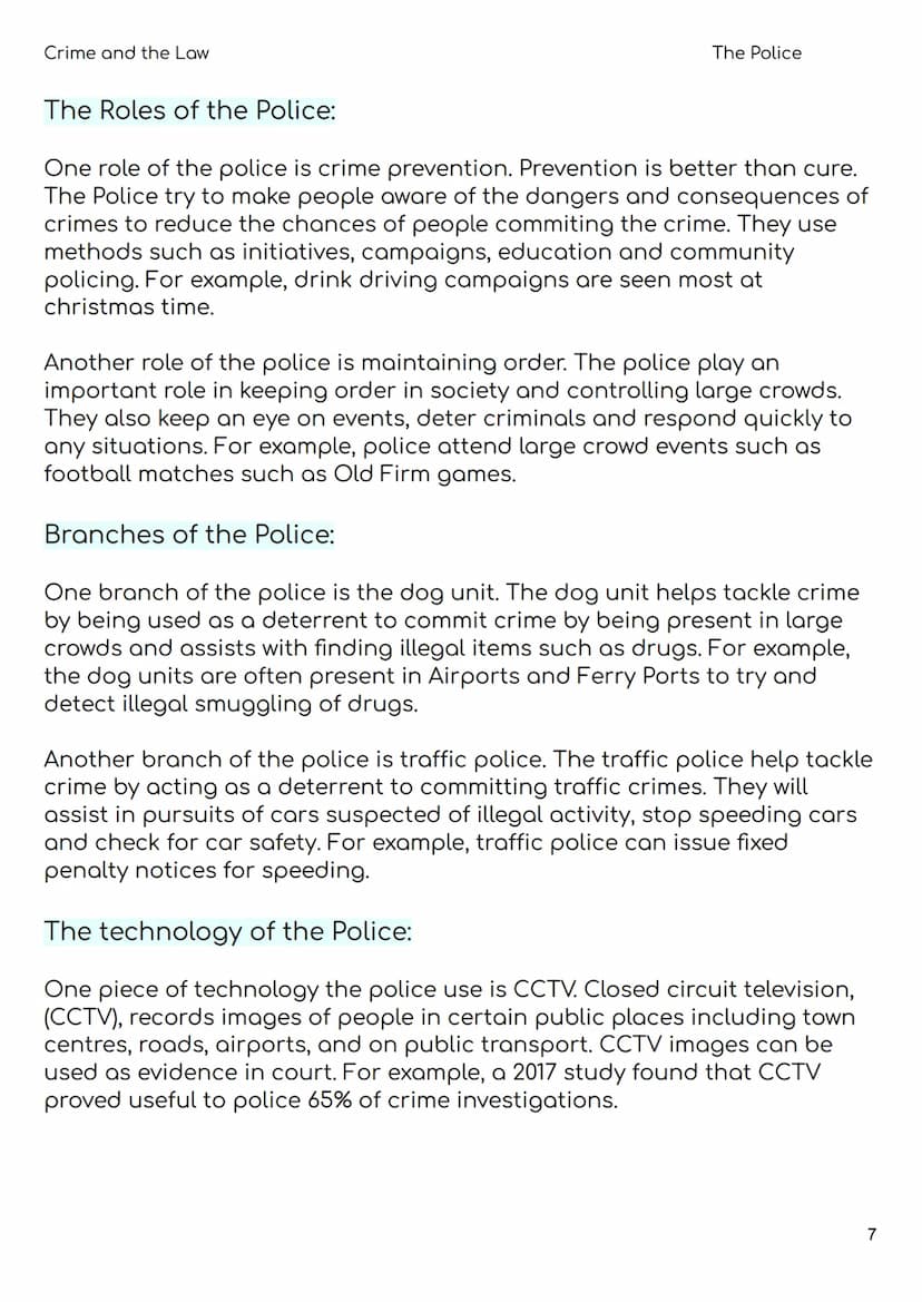 Nat 5 Modern Studies
Revision Booklet
Unit 1- Crime and the Law:
• Causes of Crime
Consequences of Crime
• Where, When and Who
• The Police
