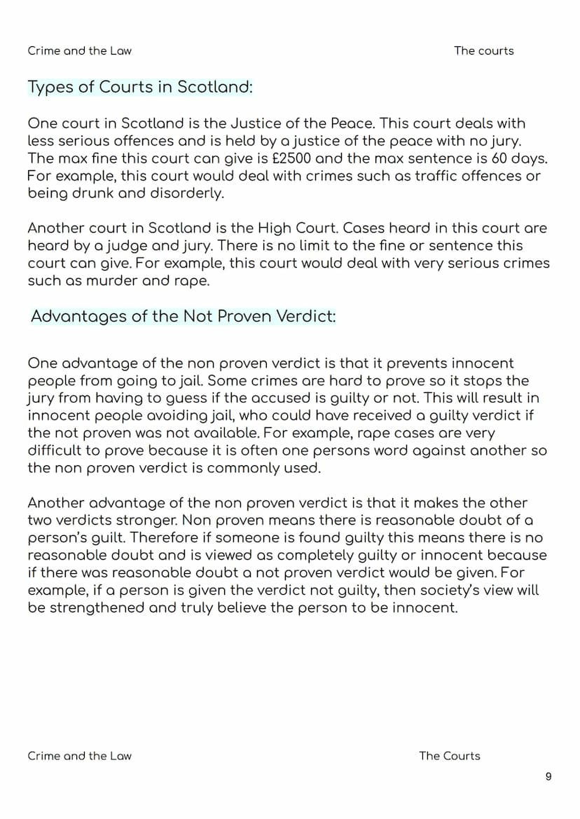 Nat 5 Modern Studies
Revision Booklet
Unit 1- Crime and the Law:
• Causes of Crime
Consequences of Crime
• Where, When and Who
• The Police
