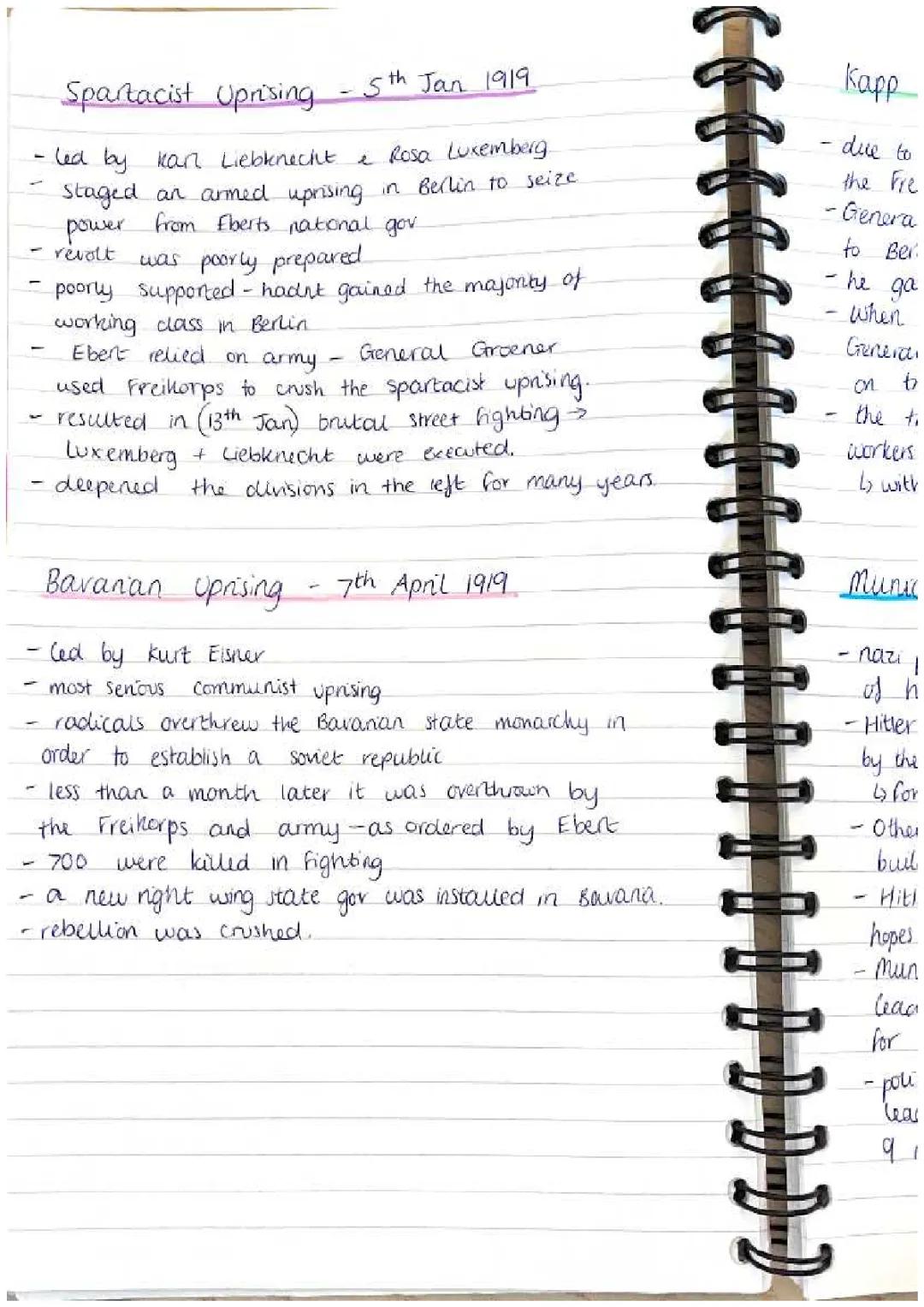 Uprisings and assassinations in early weimar republic 