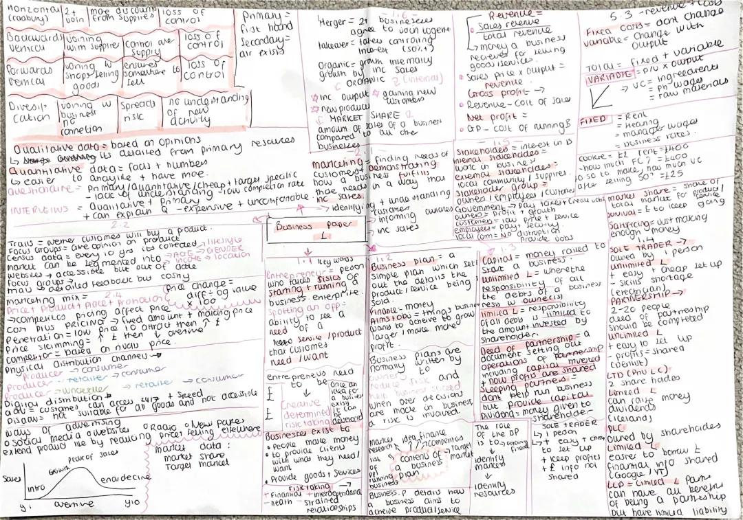 Business paper 1 OCR mindmap