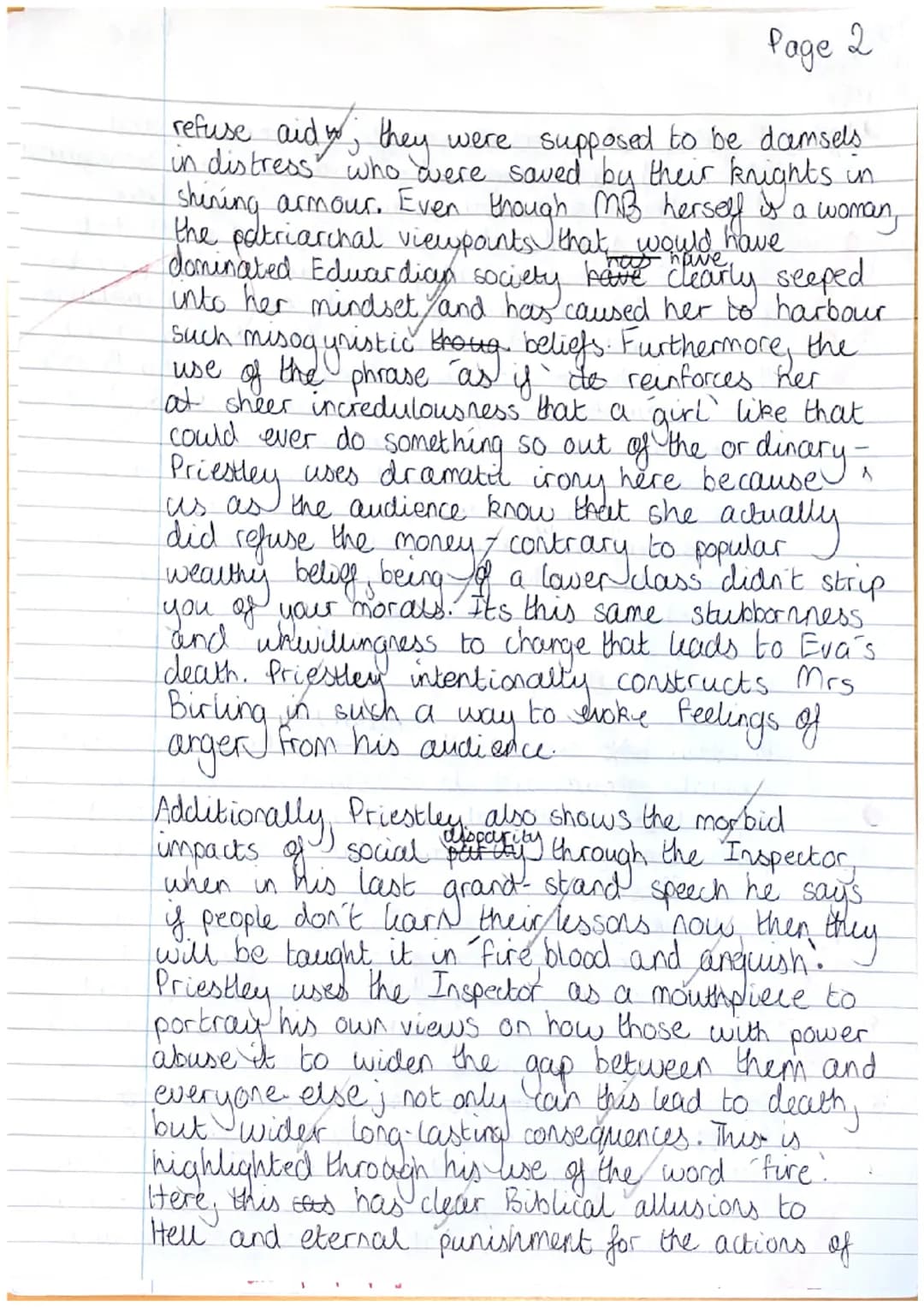 tola
Mr Cross
11x1/En
Page 1
1.)2) Priestley
uses an eclectic range of techniques and
literary devices to expose the harrowing, tragic conse