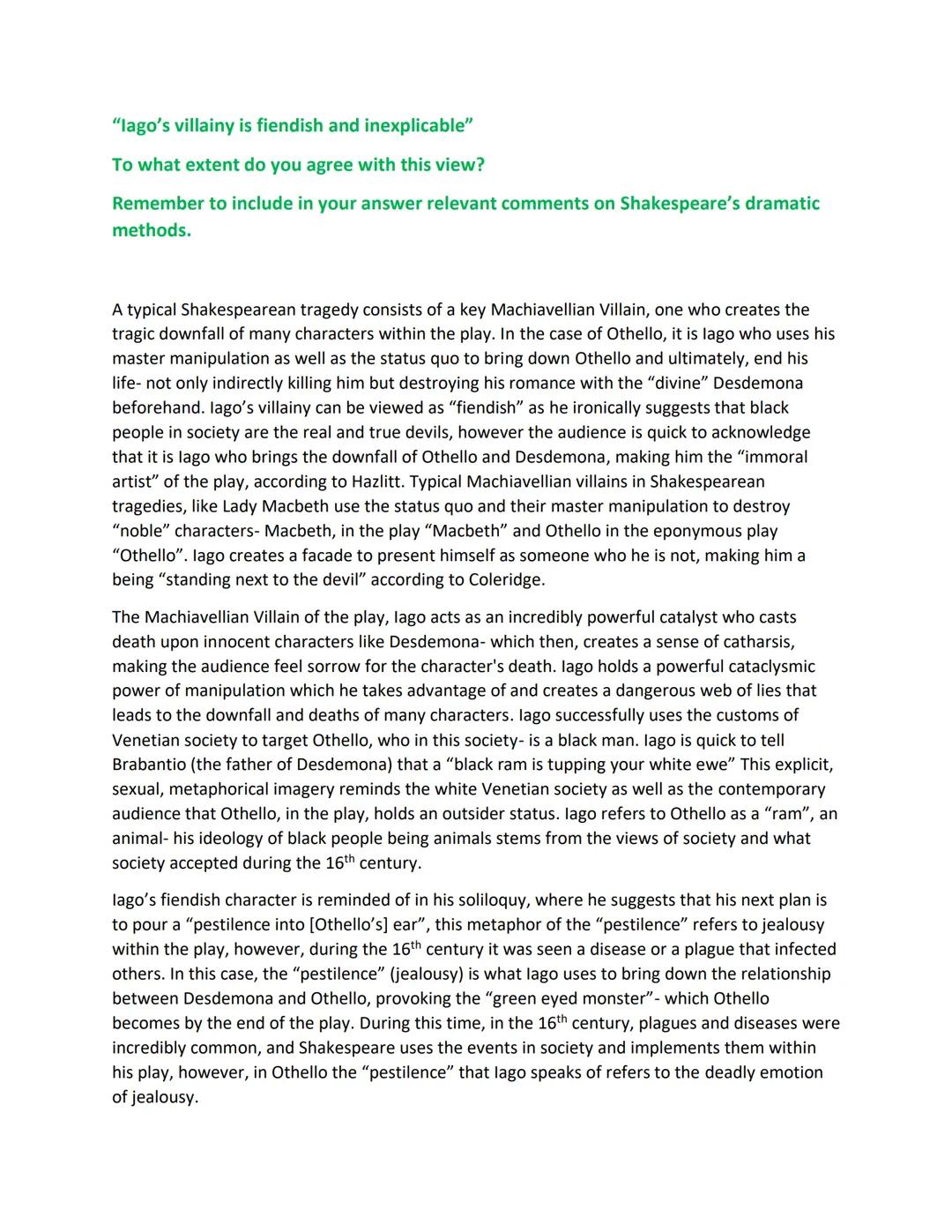 Othello Essay