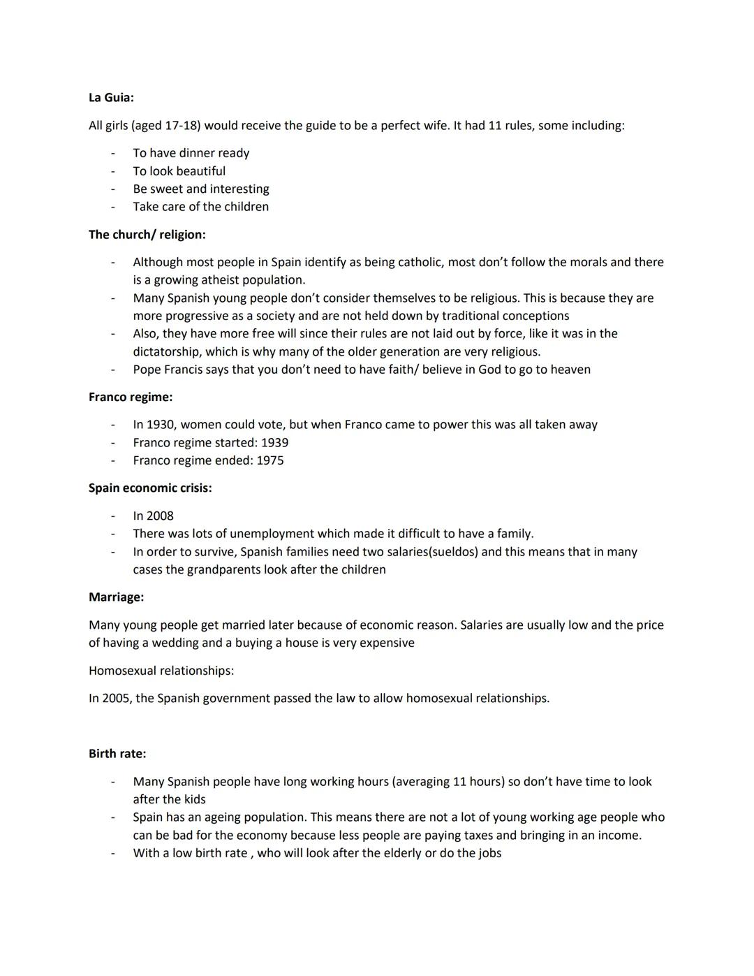 La Guia:
All girls (aged 17-18) would receive the guide to be a perfect wife. It had 11 rules, some including:
-
To have dinner ready
To loo