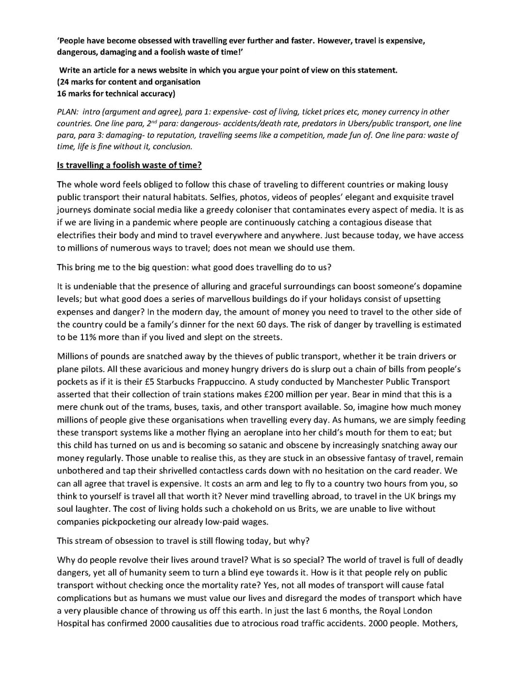 Paper 2 English Language Q5 