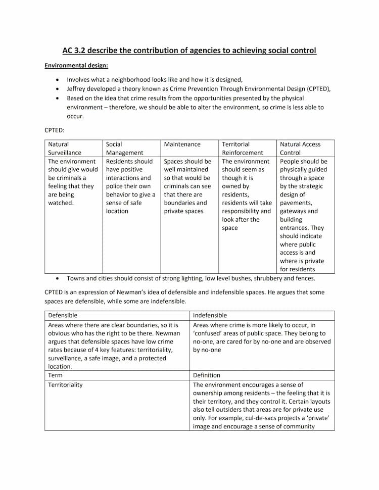 Know Unit 4 Criminology - AC 3.2 and 3.3 thumbnail