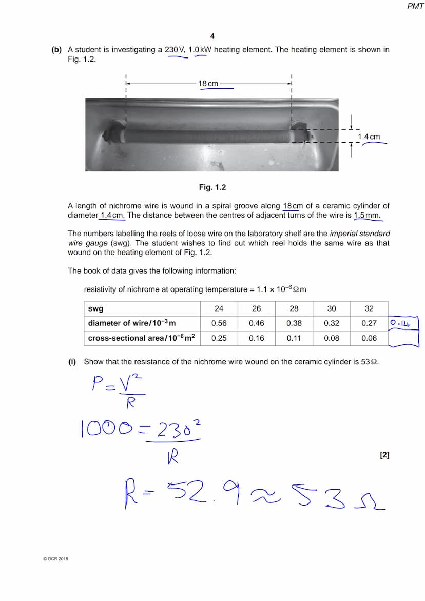 6905 1970 4
OCR
Oxford Cambridge and RSA
A Level Physics A
H556/03 Unified physics
Thursday 14 June 2018 - Morning
Time allowed: 1 hour 30 m