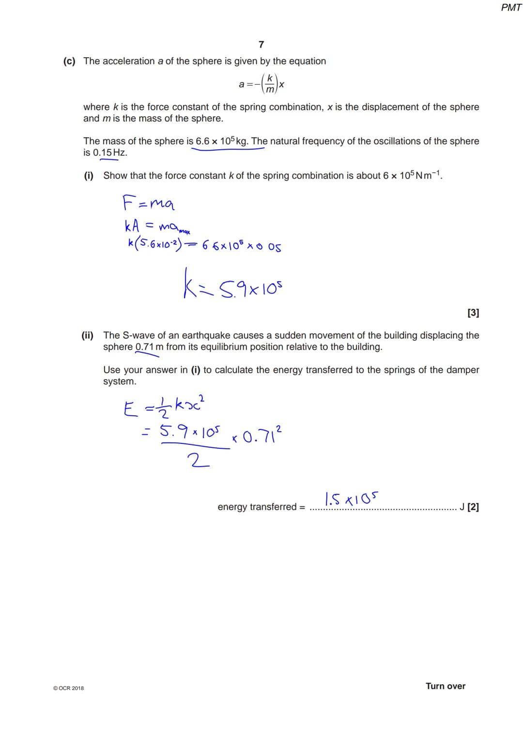 6905 1970 4
OCR
Oxford Cambridge and RSA
A Level Physics A
H556/03 Unified physics
Thursday 14 June 2018 - Morning
Time allowed: 1 hour 30 m